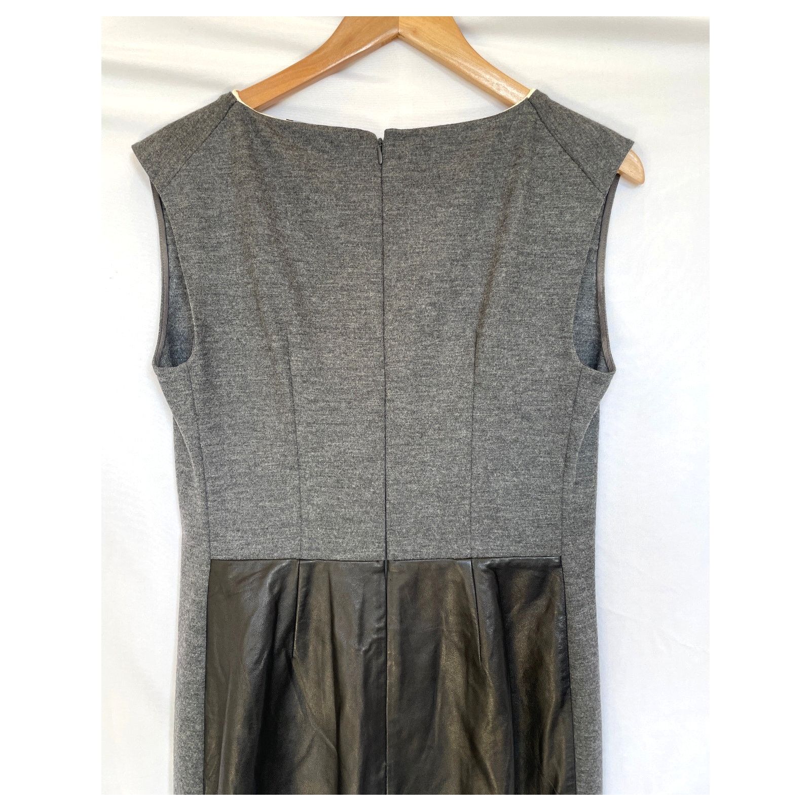 Derek Lam 10 Crosby Derek Lam Black White Leather Colorblock Grey Sheath Dress 8 Size M / US 6-8 / IT 42-44 - 4 Thumbnail