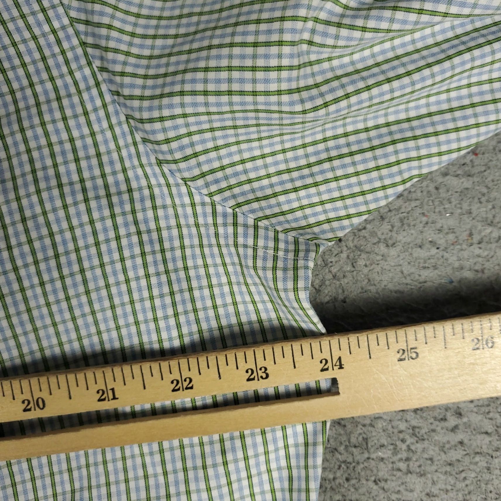 David Donahue David Donahue Shirt Mens 16.5 Green Check Dress Button Up Long Sleeve Size 46R - 5 Thumbnail
