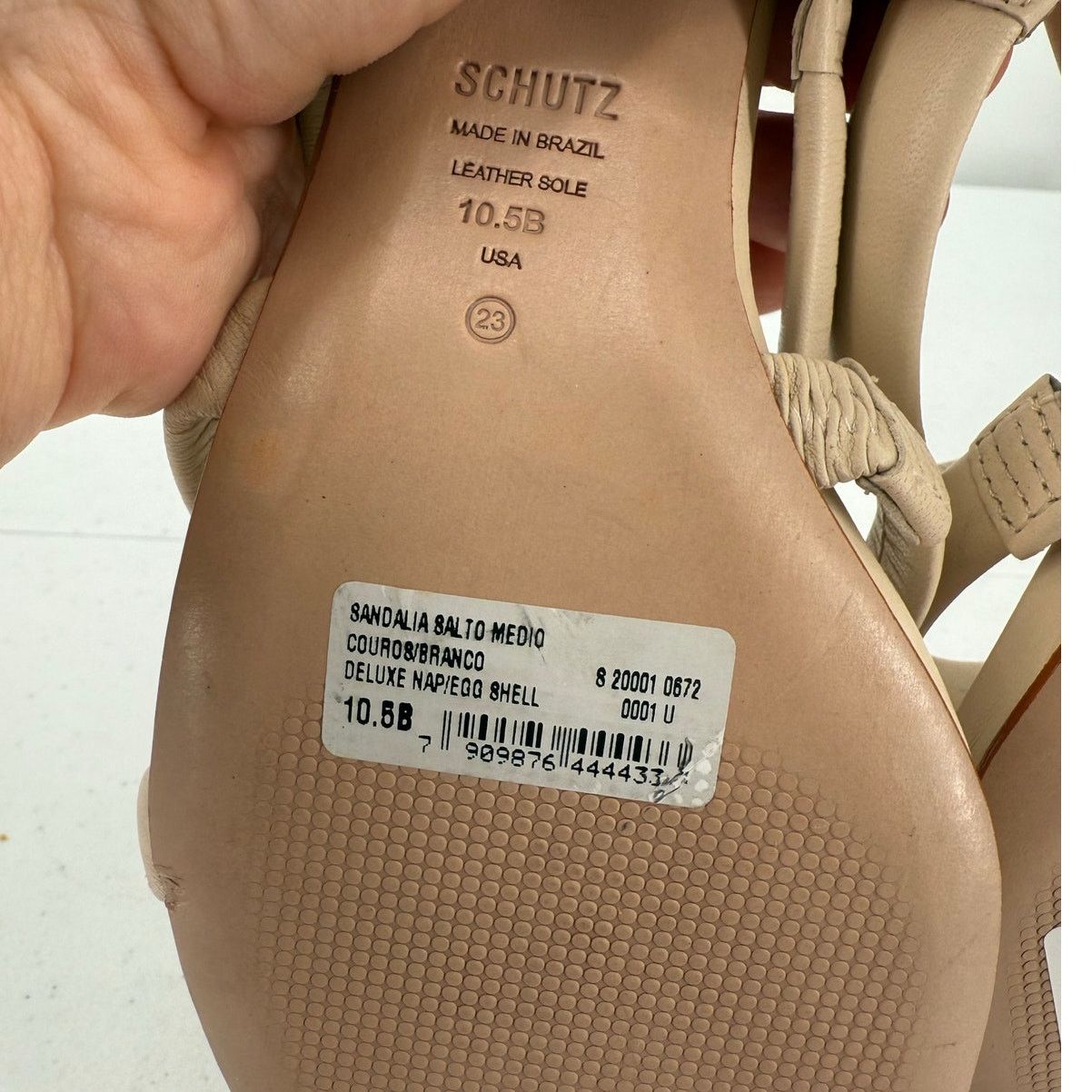 SCHUTZ NEW Schutz Olly Deluxe Nappa Leather Beige Block Sandal Size US 10.5 / IT 40.5 - 5 Thumbnail