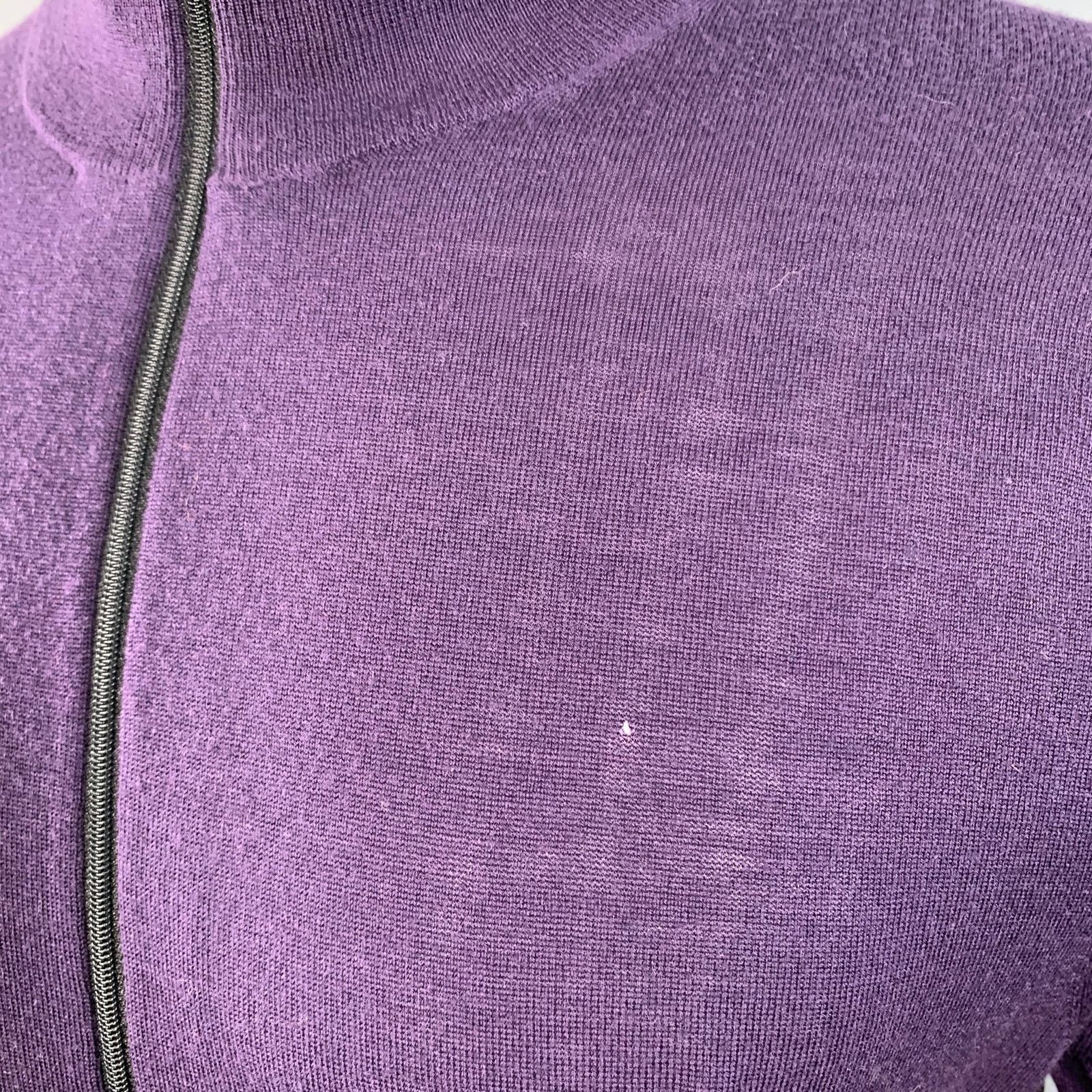 Paul Smith PAUL SMITH Size M Purple Merino Wool Zip Up Cardigan Size US M / EU 48-50 / 2 - 4 Thumbnail