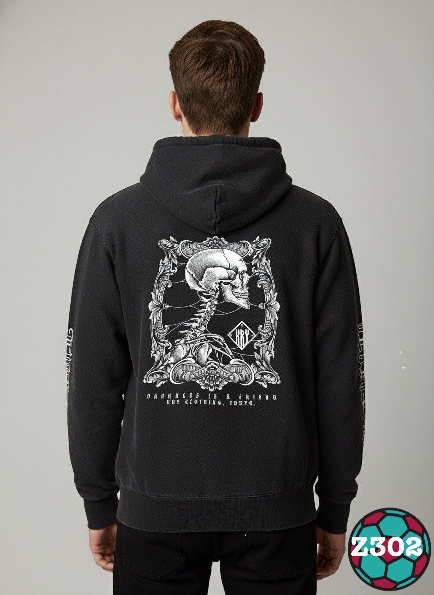 14th Addiction Kryclothing Tokyo Darkside Long Sun Faded Hoodie Z302 Size US XL / EU 56 / 4 - 14 Thumbnail
