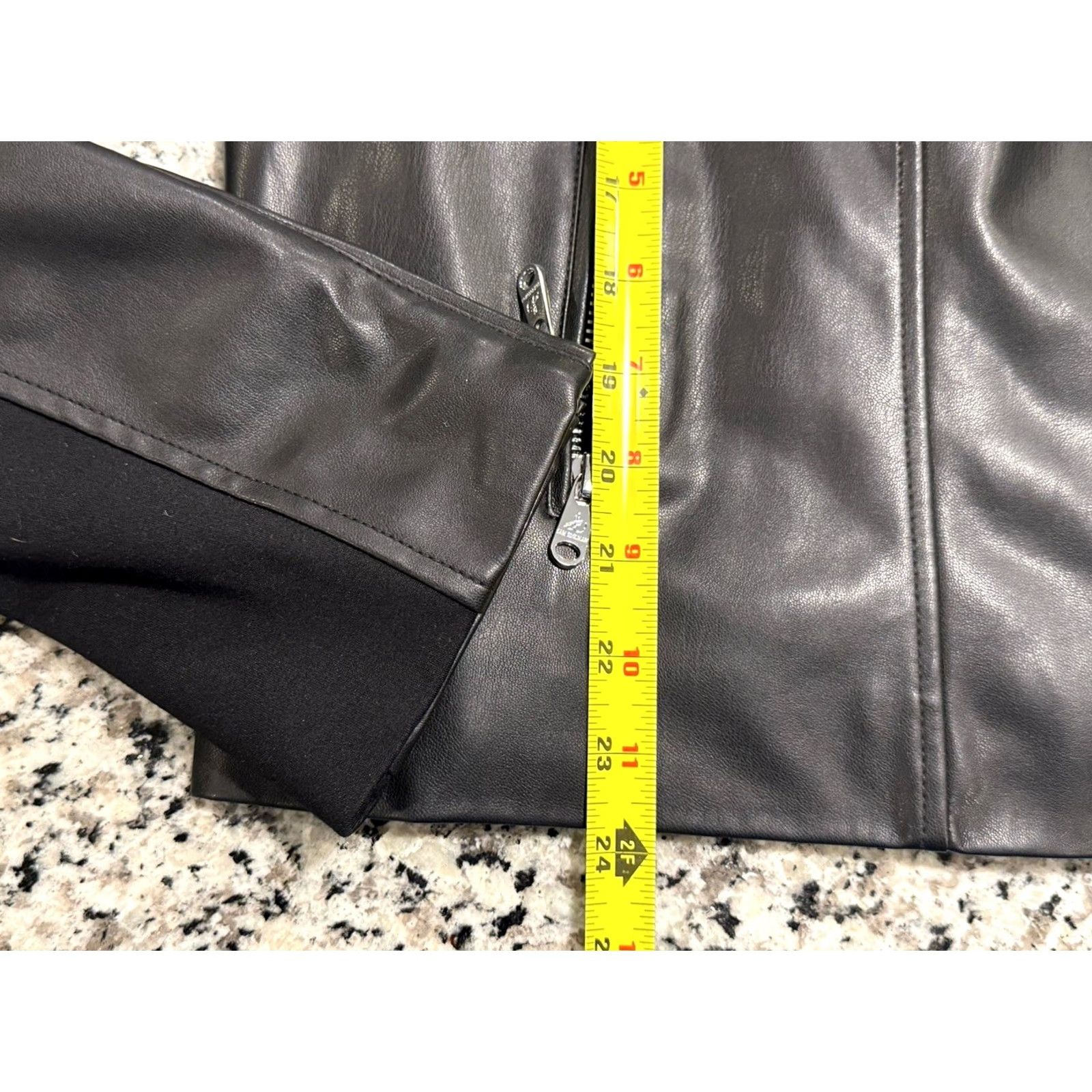 Sam Edelman Sam Edelman Womens Jacket Motorcycle Black Faux Leather XL SmallAdjustment? Size XL / US 12-14 / IT 48-50 - 2 Thumbnail