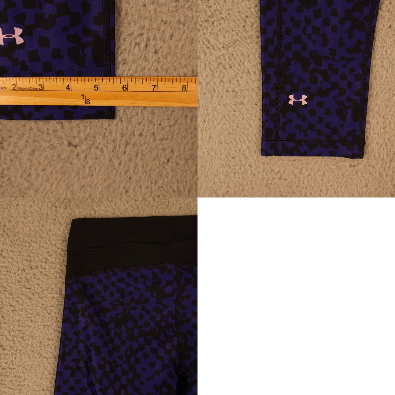Under Armour Under Armour Leggings Womens Medium Blue Black HeatGear Compression Capri Active Size 32" / US 10 / IT 46 - 8 Thumbnail