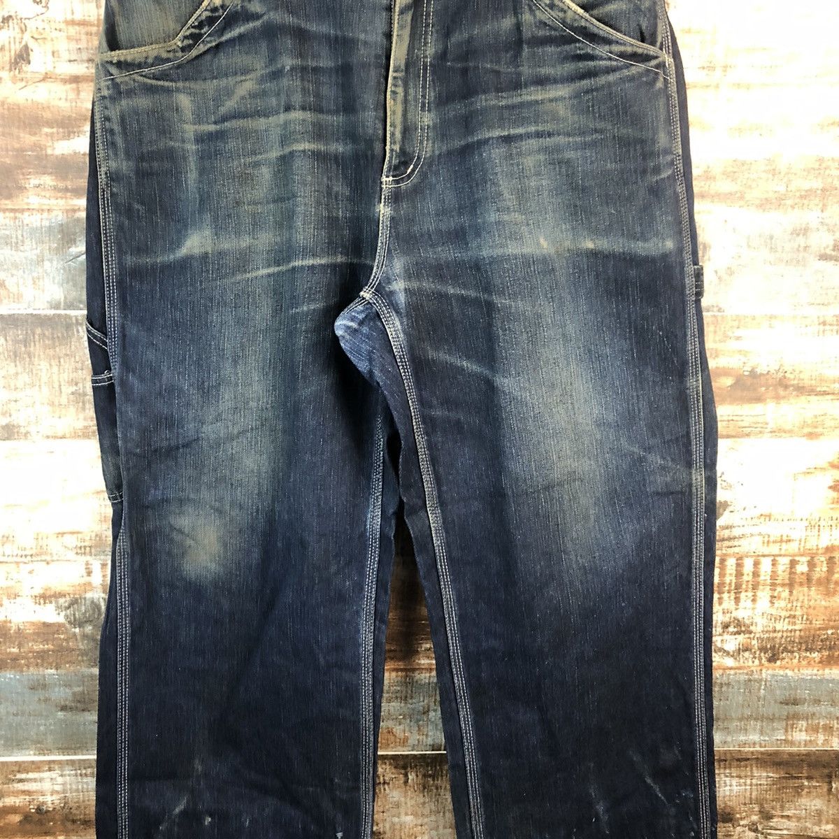 Japanese Brand DL GU Blue faded Denim jeans vintage Pants #C009 Size US 35 - 5 Thumbnail