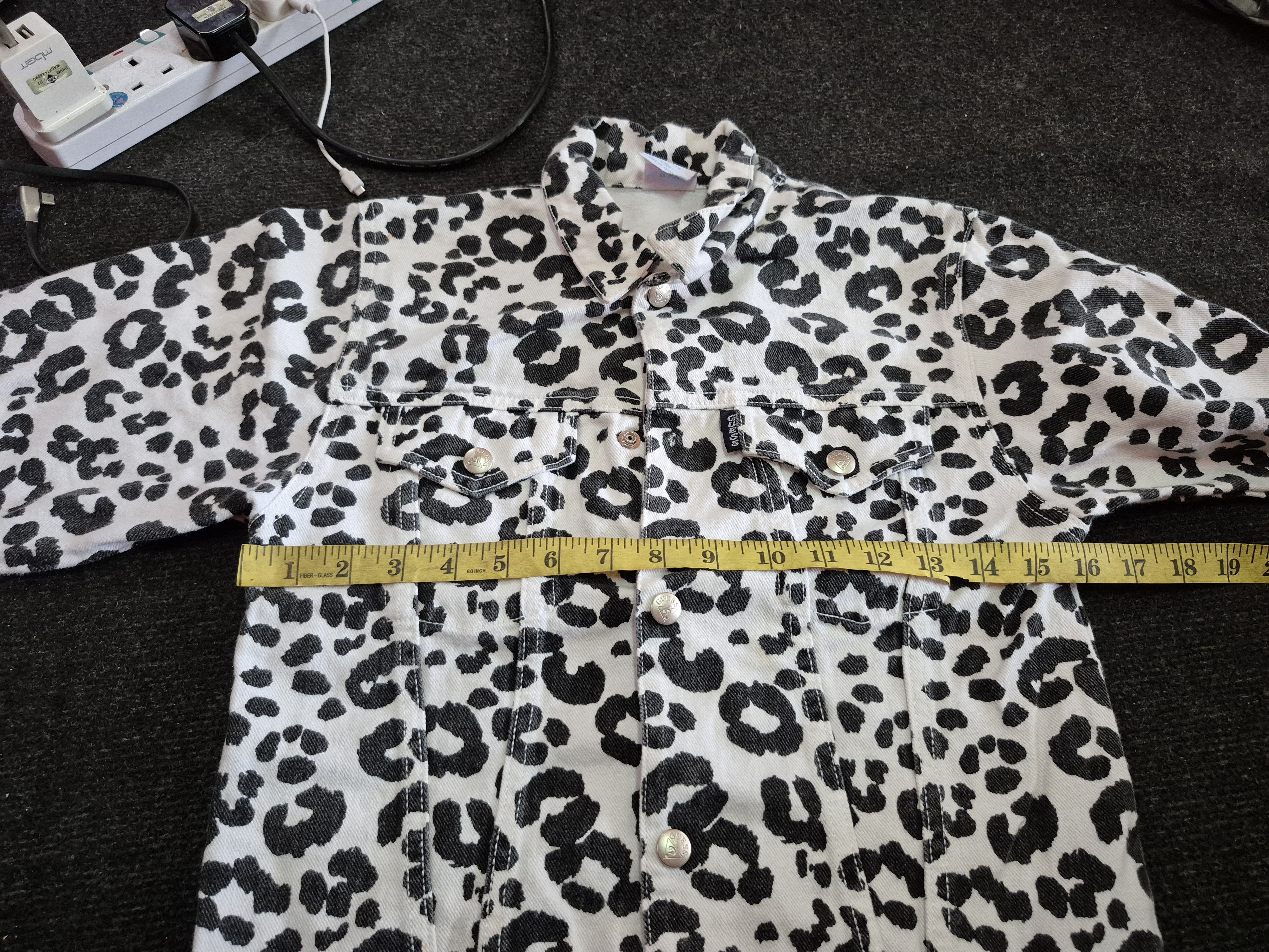 Guess 🔥 Vintage Baby Guess Leopard Print Denim Jacket Size XXS / US 00 / IT 34 - 16 Thumbnail