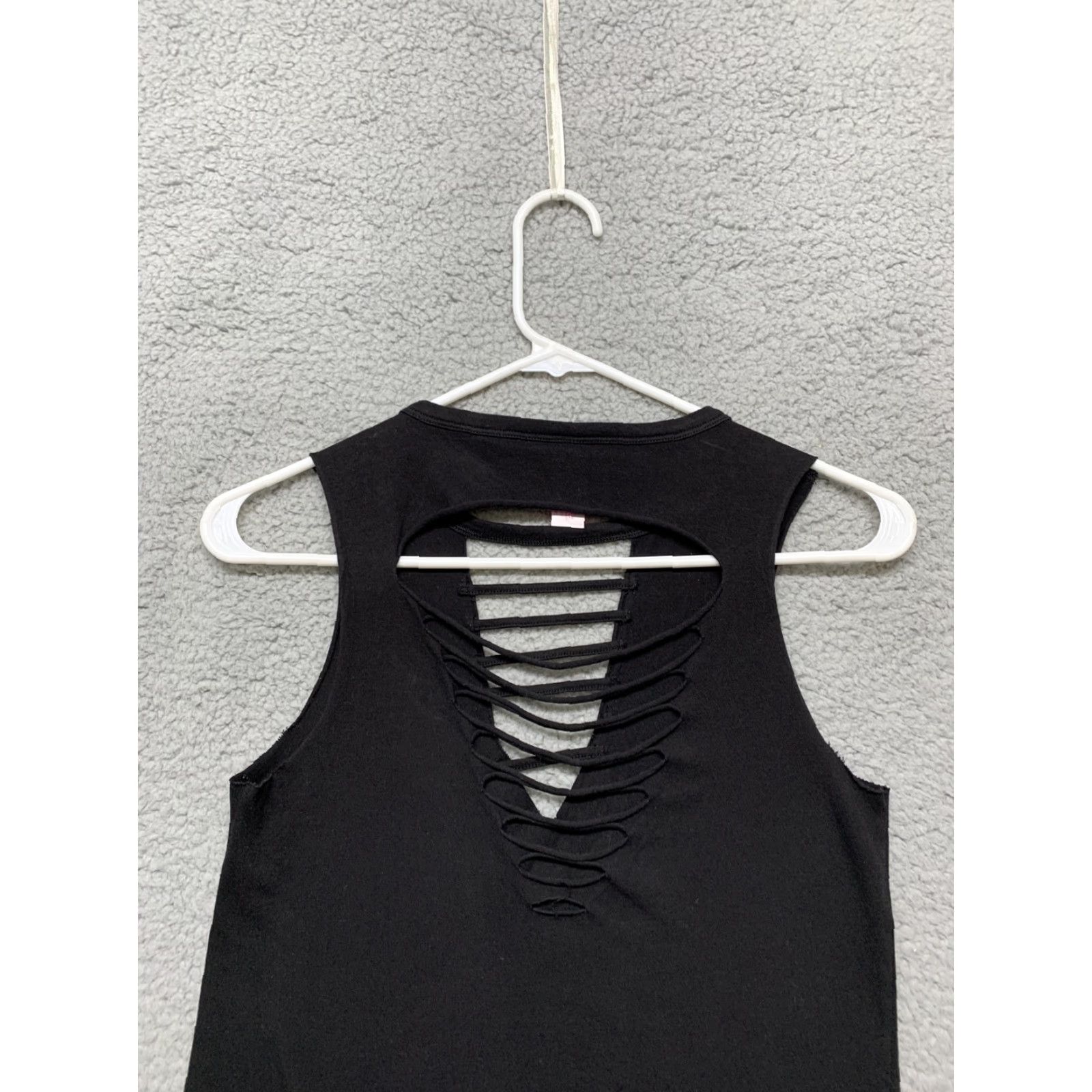 Vintage No Boundaries Skull Graphic Tank Top Sleeveless XS Black White Red Cotton Blend Knit Women's Regular Size XS / US 0-2 / IT 36-38 - 5 Thumbnail