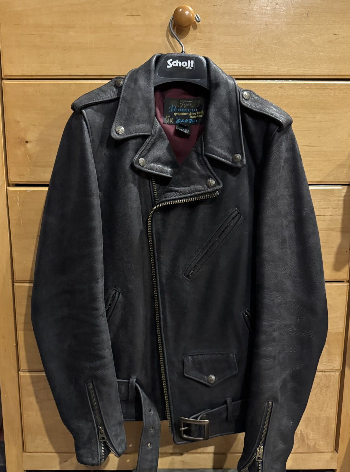 Schott Schott NYC Per22 in Black Buffalo Leather Size US XS / EU 42 / 0 - 1 Thumbnail
