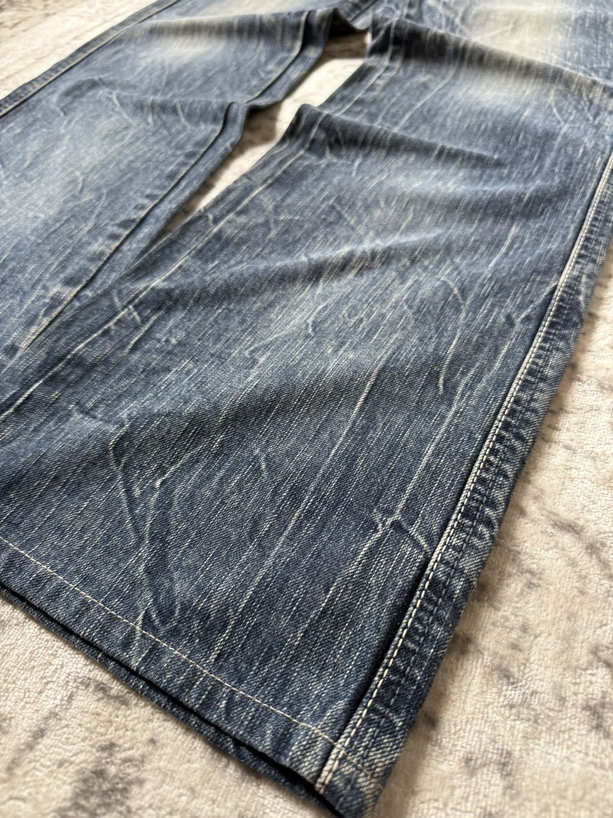 Edwin 2000s Edwin 503 Shadow Wrinkle Wash Flared Jeans Size US 30 / EU 46 - 7 Thumbnail