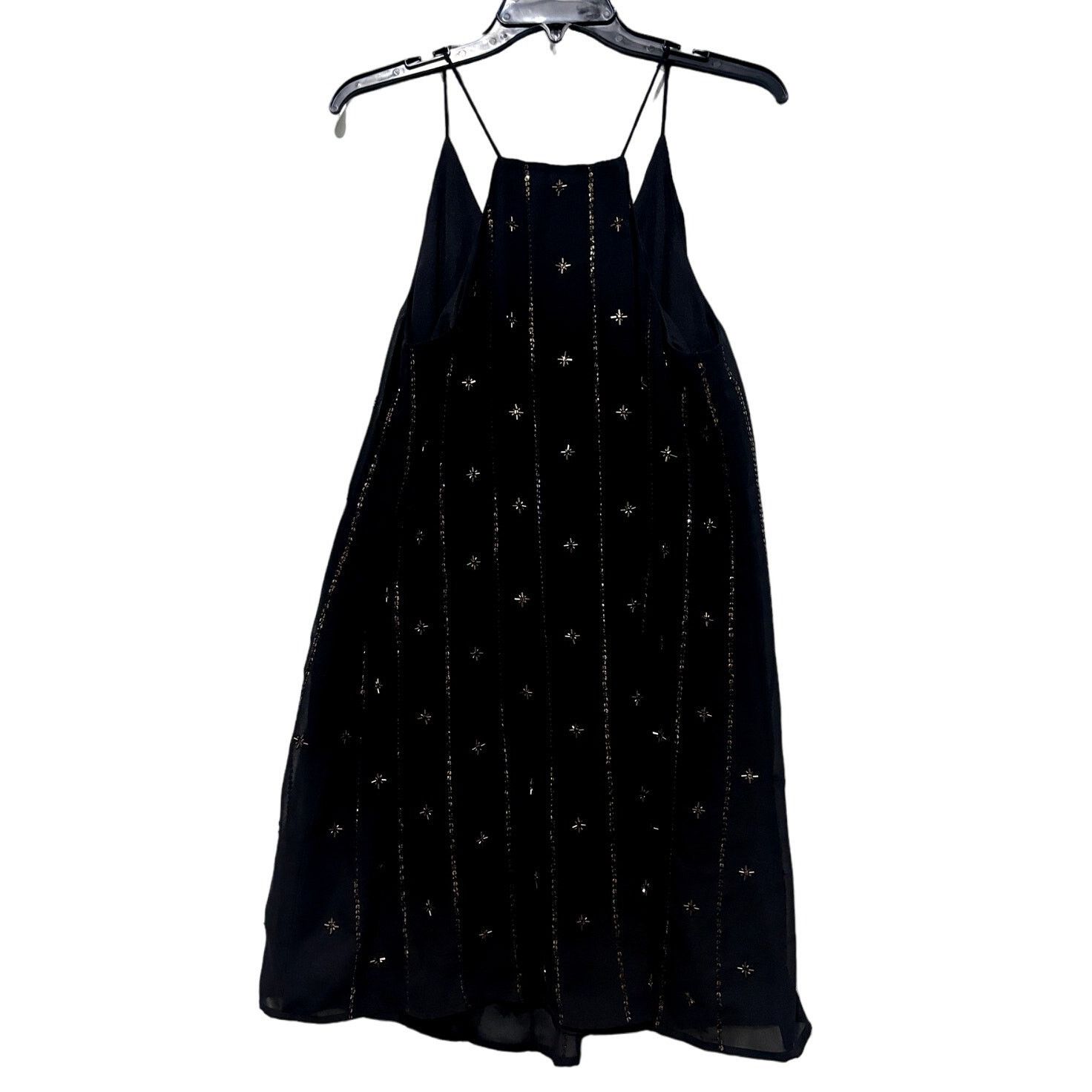 Loft LOFT Black Beaded Sequin Embellished Black Slip Dress M Size M / US 6-8 / IT 42-44 - 2 Thumbnail