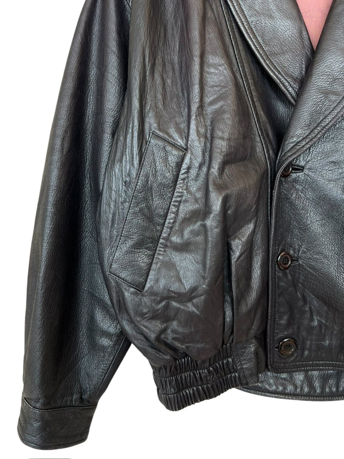 Vintage Vintage Black Shearling Fur Leather Coat Jacket Size US XL / EU 56 / 4 - 9 Thumbnail