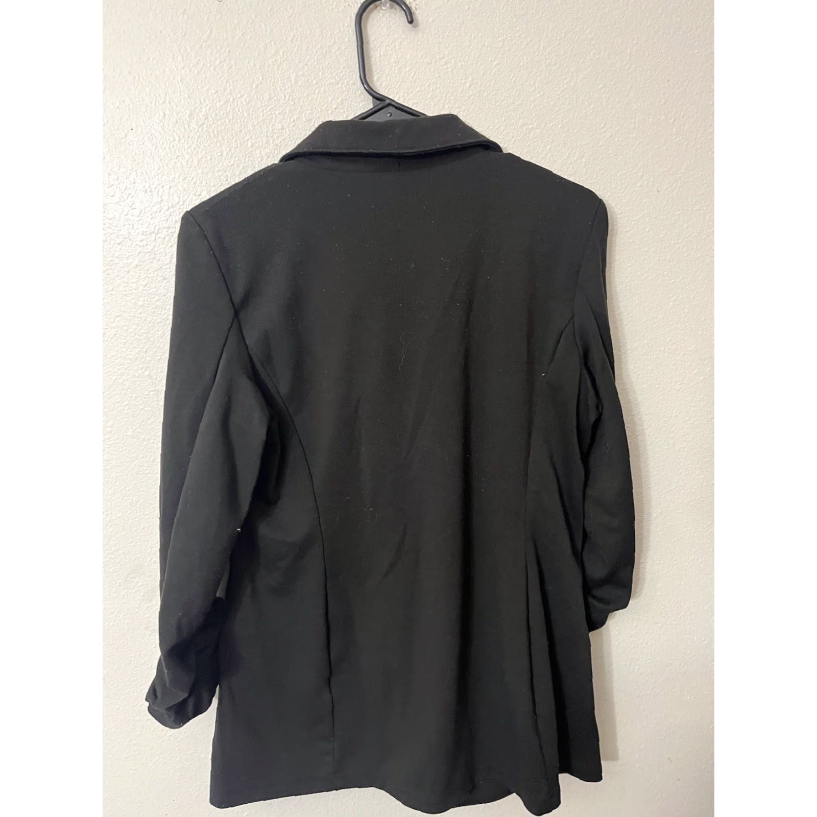 Tommy Hilfiger TOMMY HILFIGER Women's Blazer Size 8 Black One-Button 3/4 Sleeve Regular Fit Solid Size M / US 6-8 / IT 42-44 - 3 Thumbnail