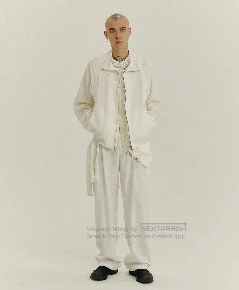 Hyein Seo Lightweight Linen Jacket with Fringe Detail. Size US M / EU 48-50 / 2 - 9 Thumbnail