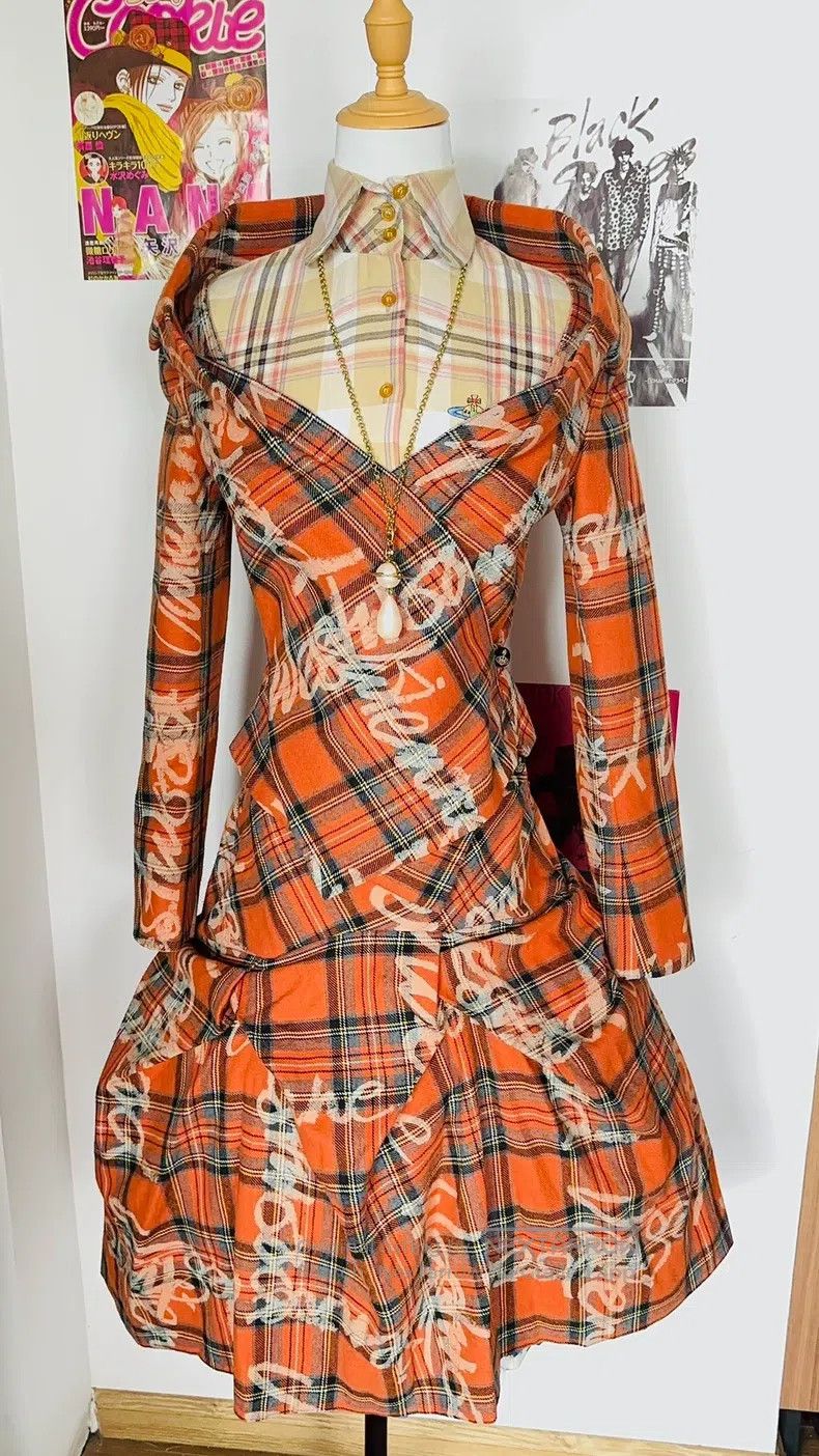 Vivienne Westwood Orange graffiti suit