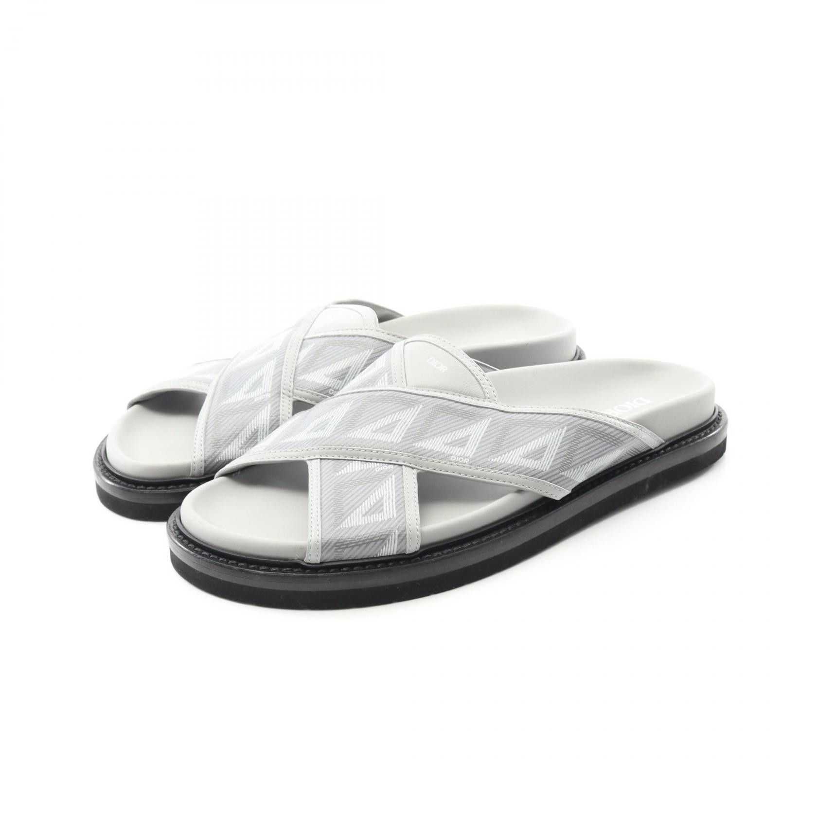 Dior Dior Aqua CD Diamond PVC Coated Canvas Leather Sandals Canvas