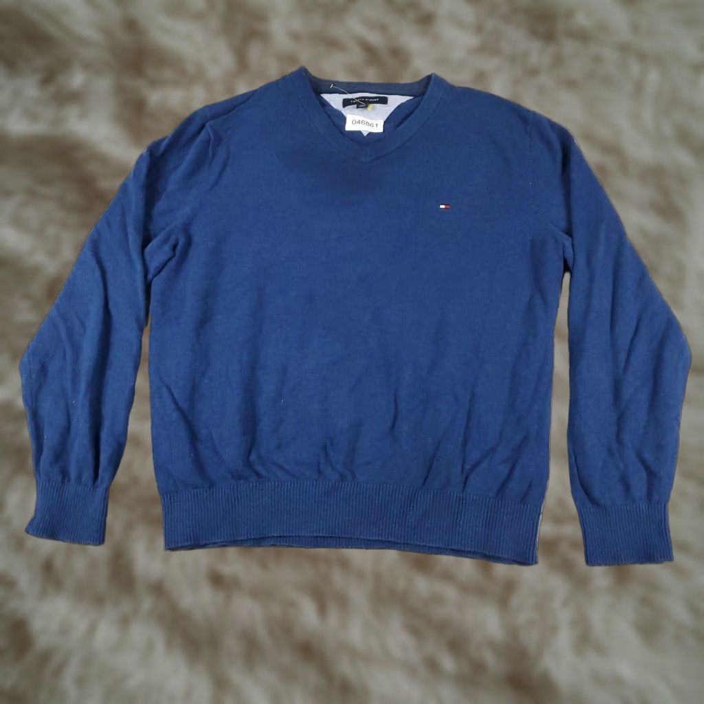 Tommy Hilfiger Tommy Hilfiger Pullover Sweater Mens Large Blue Crew Neck Long Sleeve Cotton Size US L / EU 52-54 / 3 - 1 Thumbnail
