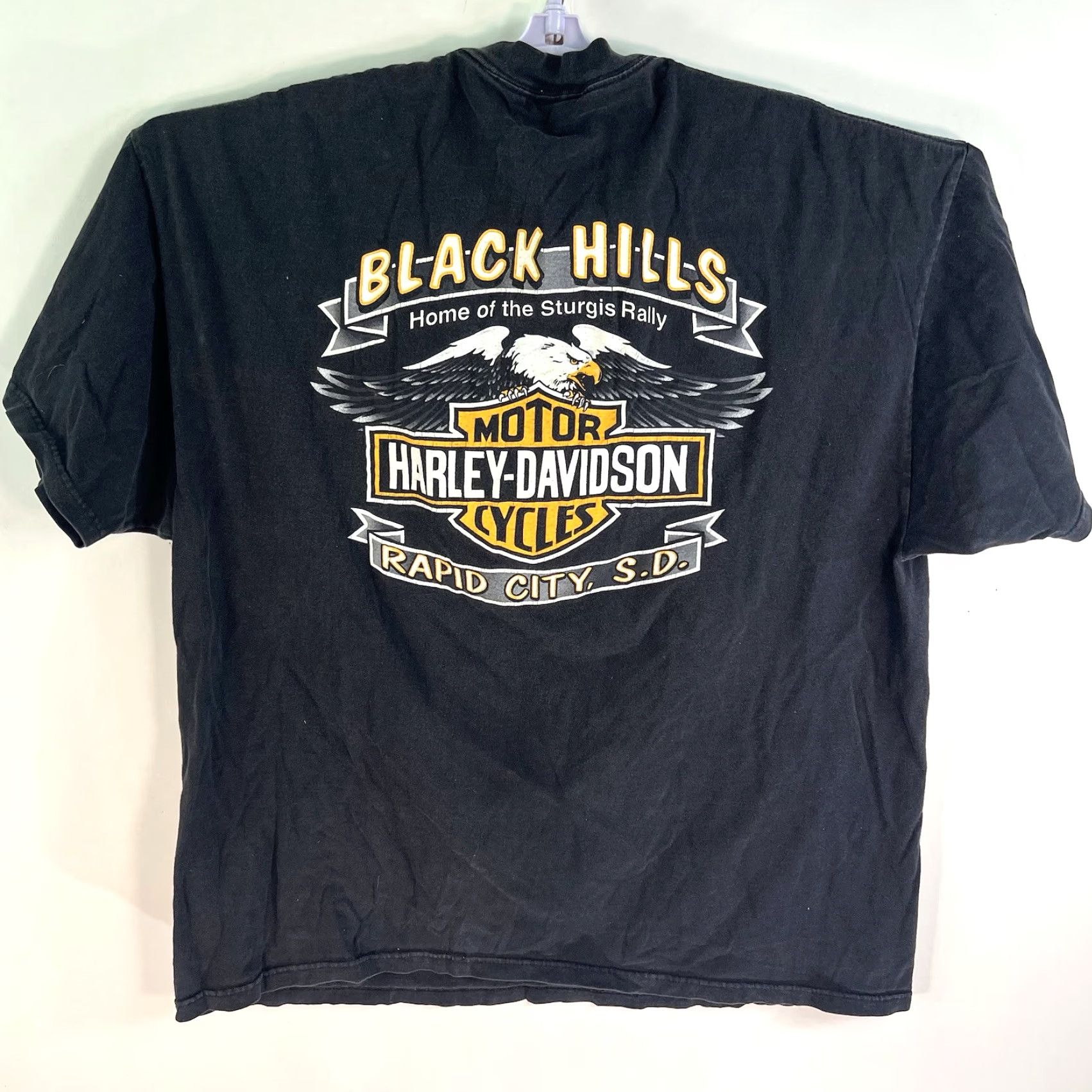 Harley Davidson VINTAGE Harley-Davidson T-Shirt 2XL Black Hills Sturgis Rally Men's Shirt Adult 2XL Black 90s Biker Harley-Davidson USA Size US XXL / EU 58 / 5 - 4 Thumbnail