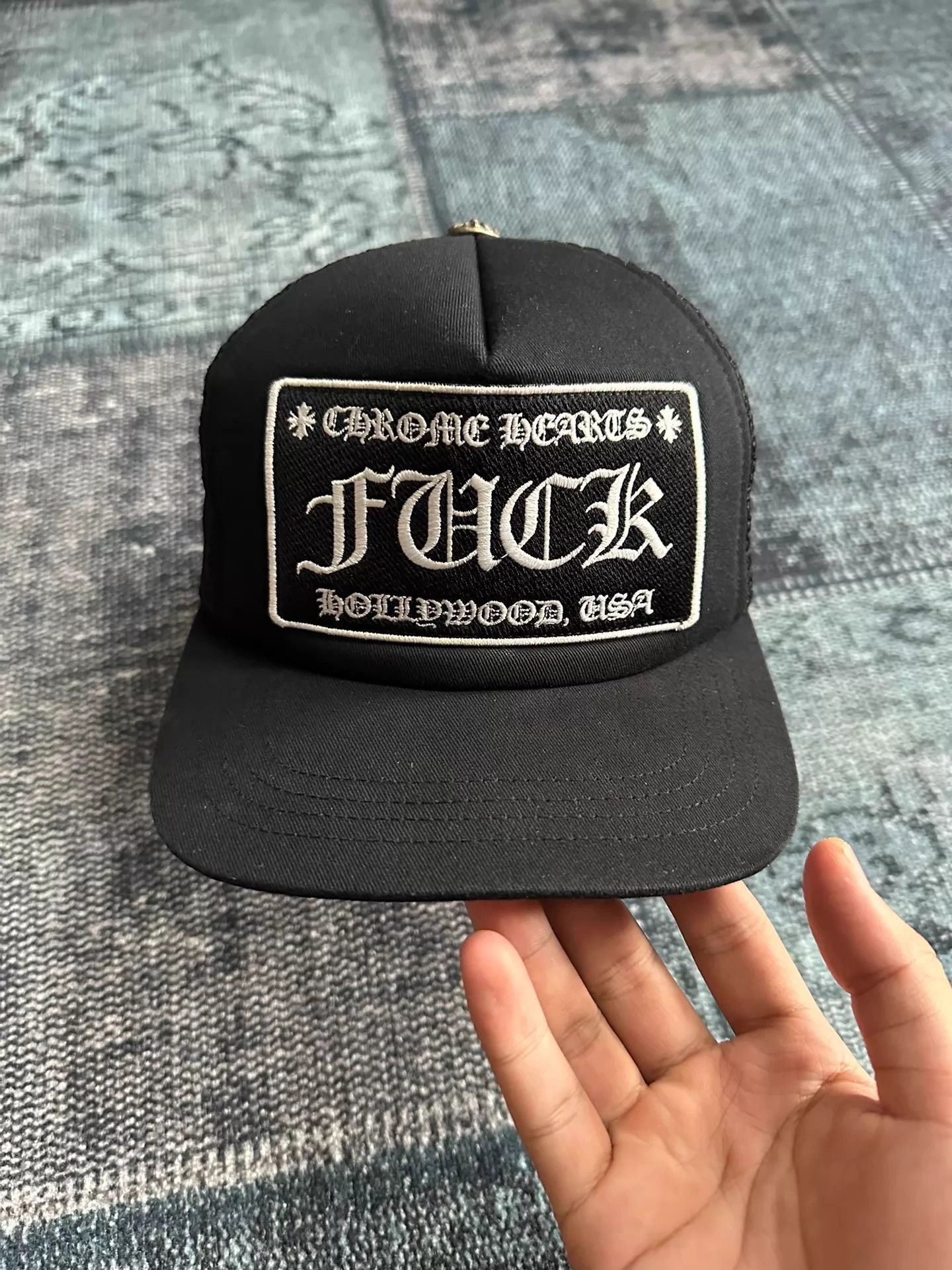 Chrome Hearts Black Embroidered Trucker Hat Size ONE SIZE - 1 Thumbnail