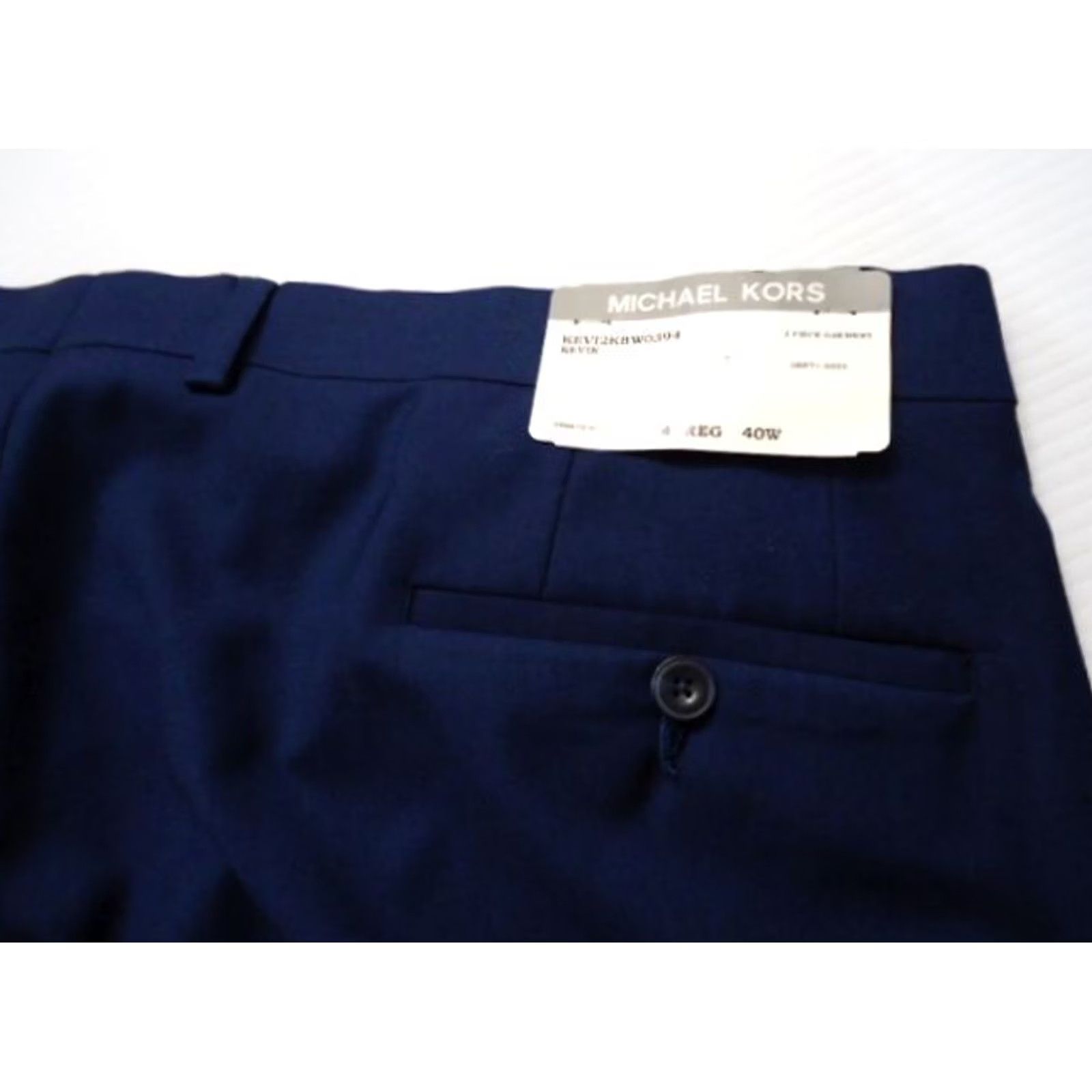 Michael Kors Michael Kors Blue Dress Pants 40 x 36 Wool Flat Front Solid 2-Piece Suit Men Regular Size 40R - 6 Thumbnail