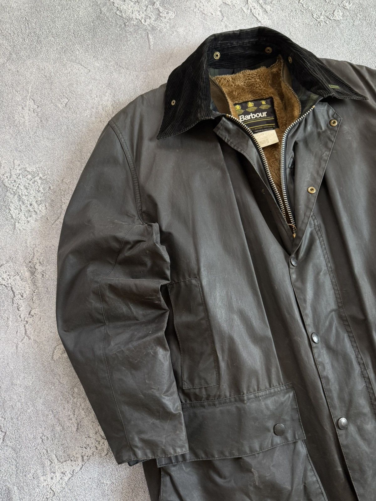 Barbour × Vintage Barbour A206 Border C48/112cm jacket + lining coat waxed wax Size US XL / EU 56 / 4 - 2 Thumbnail
