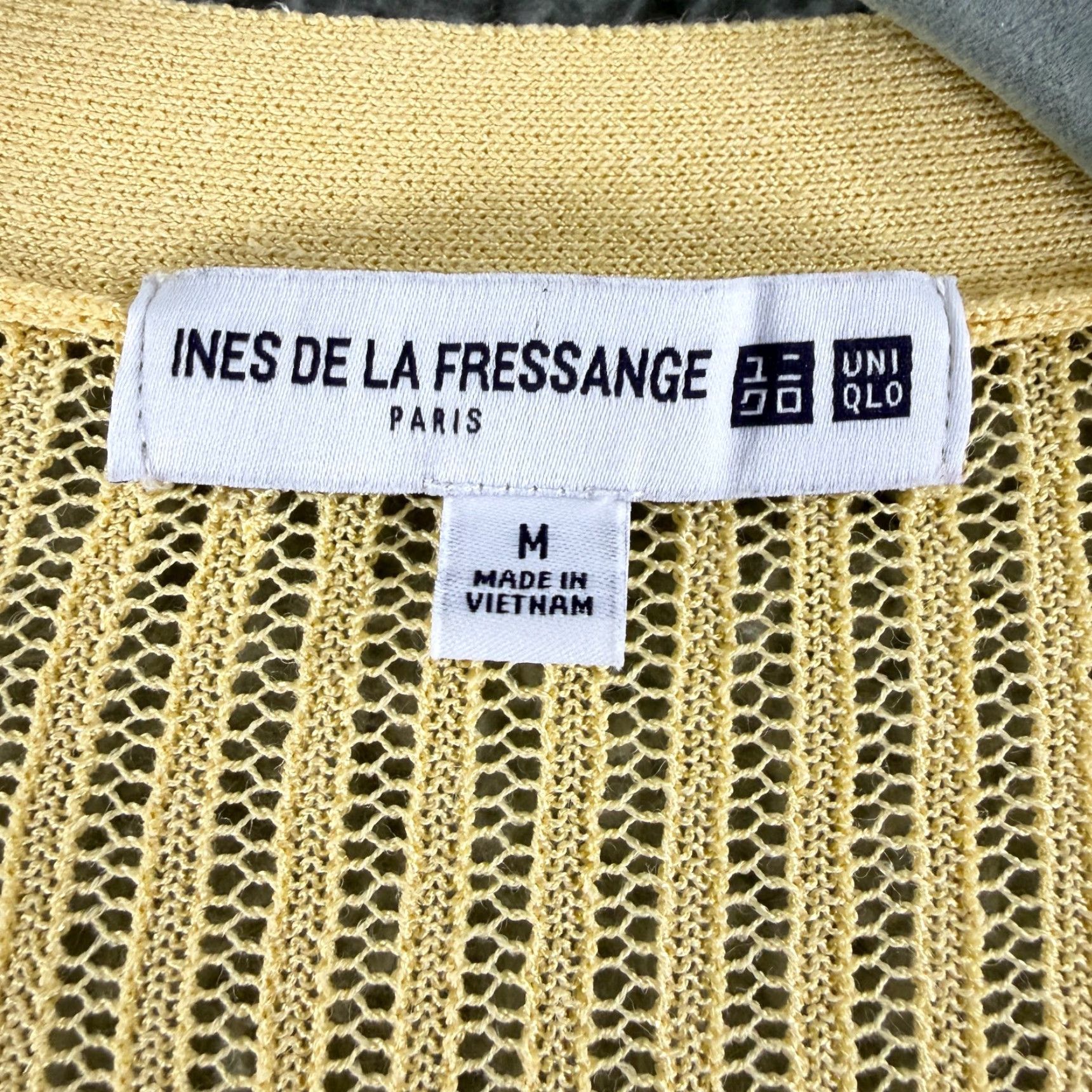 Uniqlo Uniqlo Cardigan Sweater Womens M Yellow Long Sleeve V-Neck Knit Open-Knit Casual Preppy Paris Pattern Solid Size M / US 6-8 / IT 42-44 - 7 Thumbnail