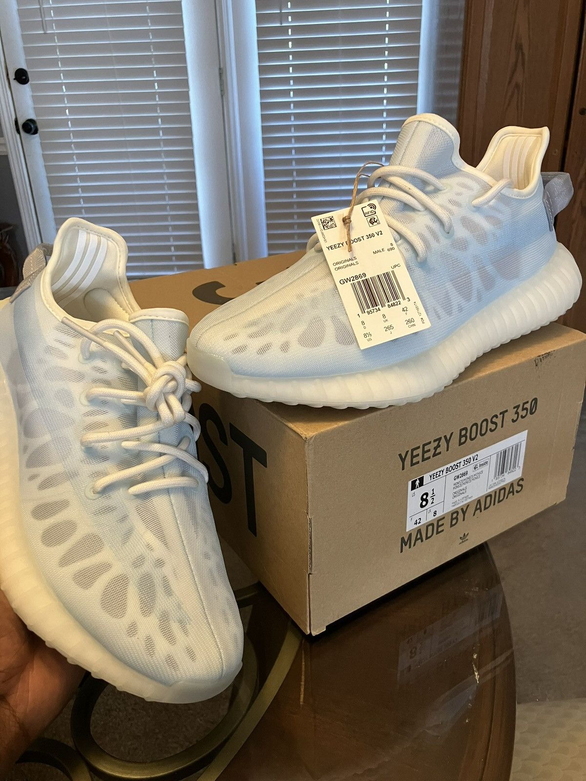 Adidas × Kanye West Yeezy 350 V2 Mono Ice Size US 8.5 / EU 41-42 - 1 Thumbnail