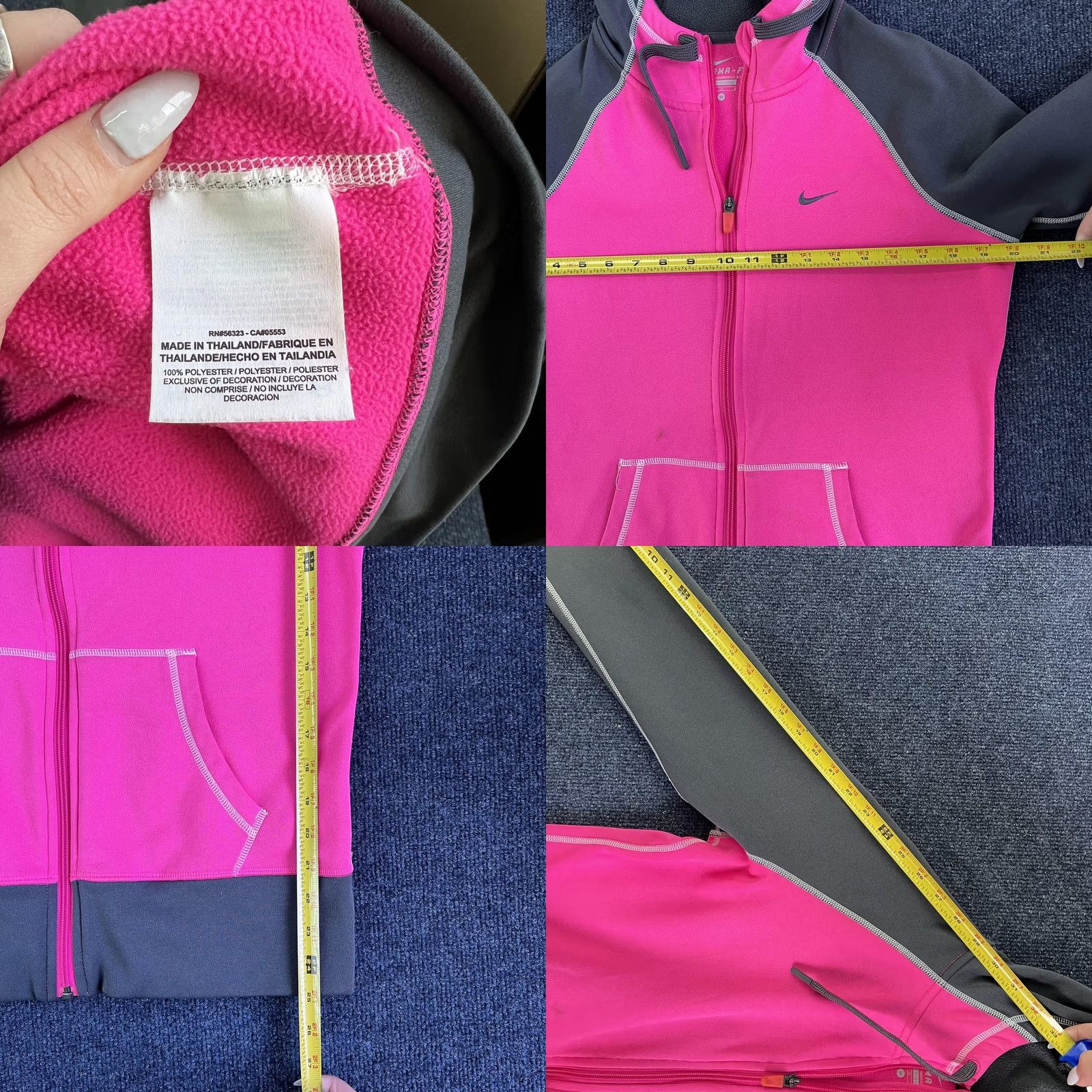 Nike Nike Therma-Fit Hoodie Womens M Pink Gray Full Zip Just Do It Size M / US 6-8 / IT 42-44 - 8 Thumbnail