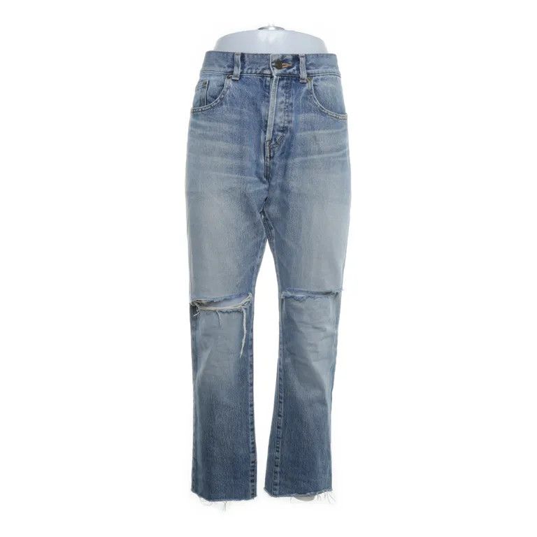 Saint Laurent Paris F/W19 Bandana Distressed Denim Jeans Anthony Vaccarello Size US 32 / EU 48 - 2 Thumbnail