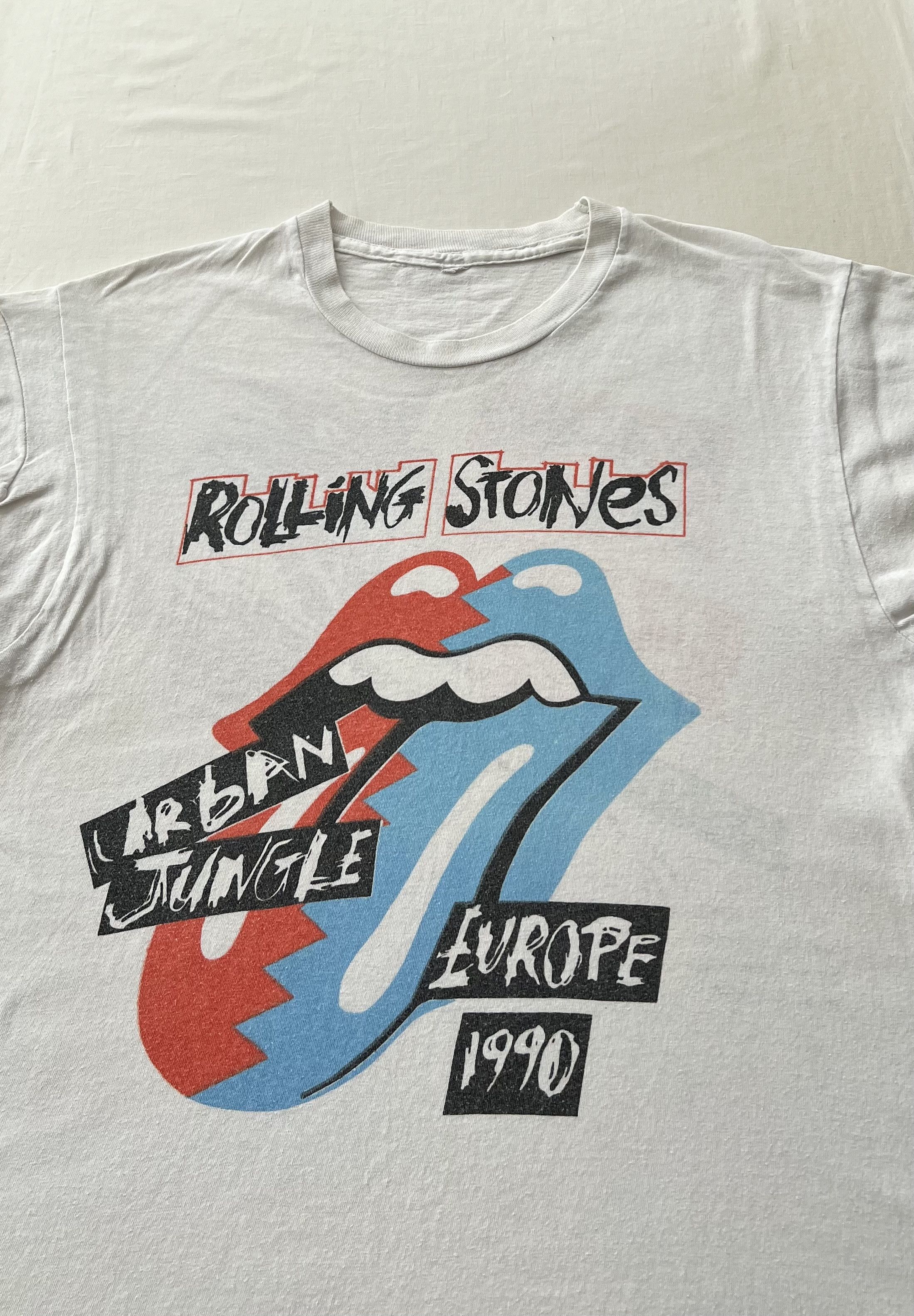 Band Tees Vintage 1990 The Rolling Stones Urban Jungle White T-shirt Size US M / EU 48-50 / 2 - 3 Thumbnail