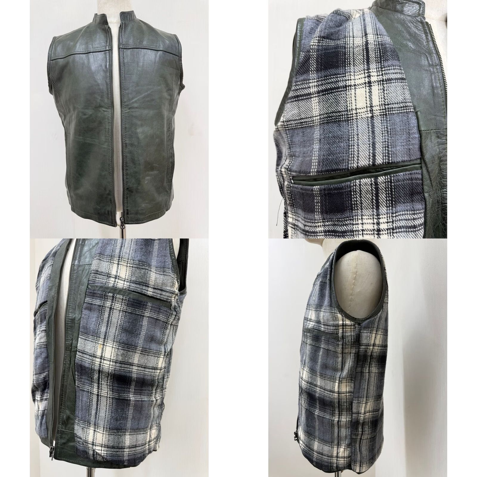 Vintage VINTAGE Men's Italian Sheepskin Leather Vest Green Premium Soft Size L Asian L Size US L / EU 52-54 / 3 - 11 Thumbnail