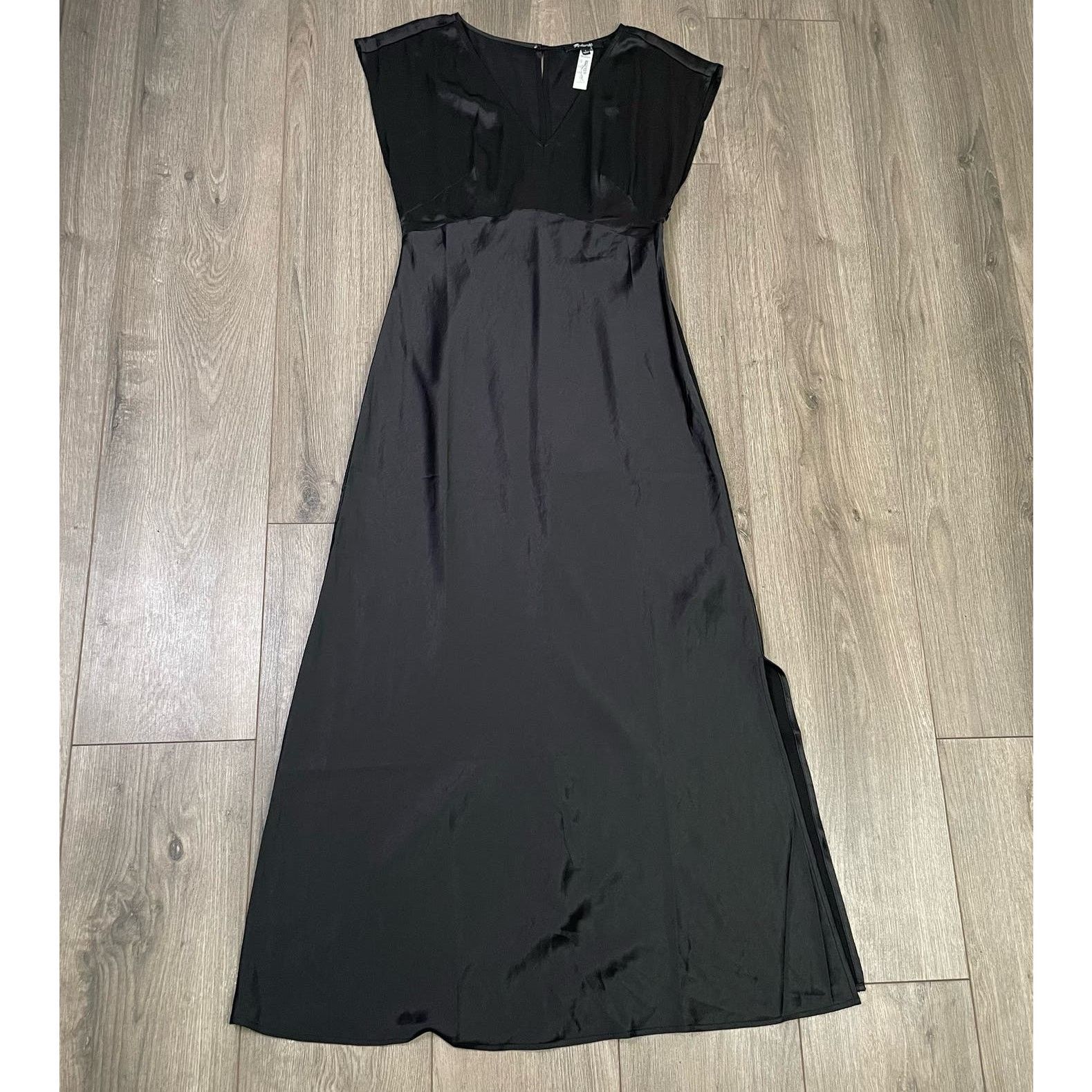 Madewell Madewell Belinda Wide V Neck Midi Side Slit Dress US Women 2 Size XS / US 0-2 / IT 36-38 - 1 Thumbnail