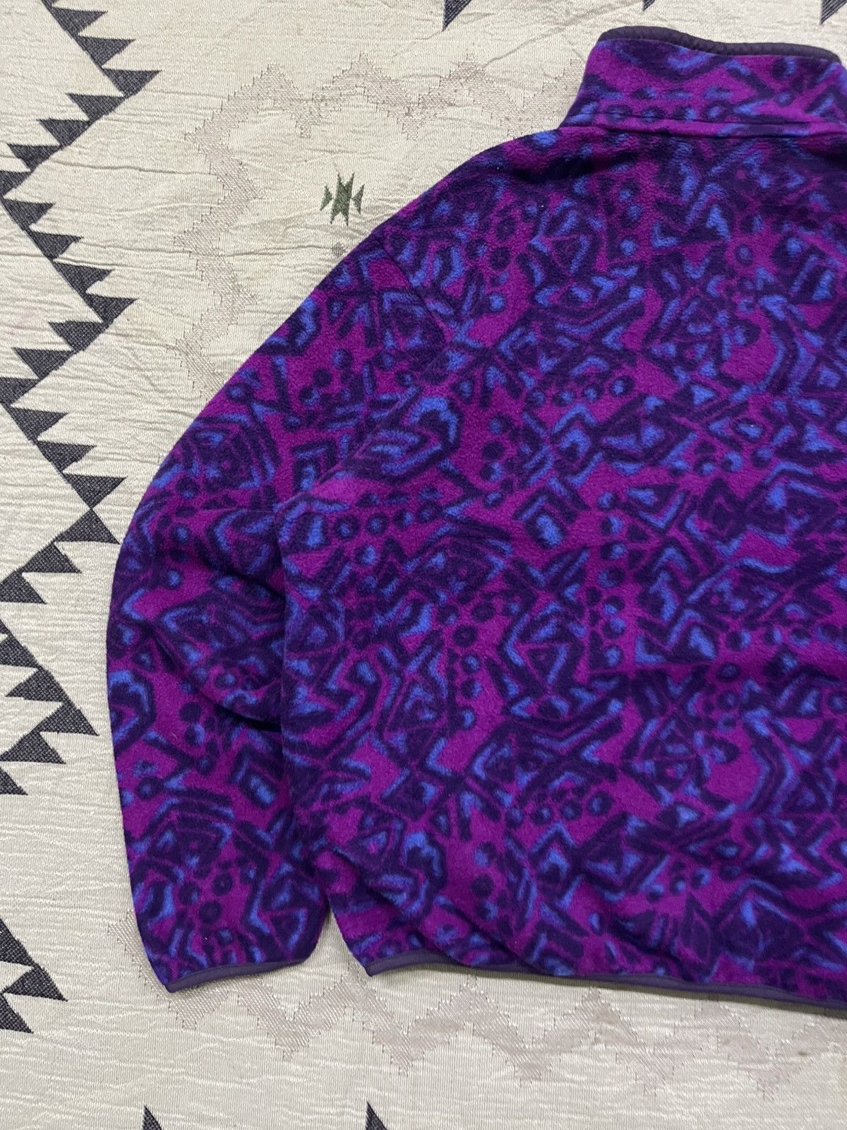 L.L. Bean 70s-80s L.L BEAN AZTEC PATTERN HALF BUTTON FLEECE Size US M / EU 48-50 / 2 - 13 Thumbnail