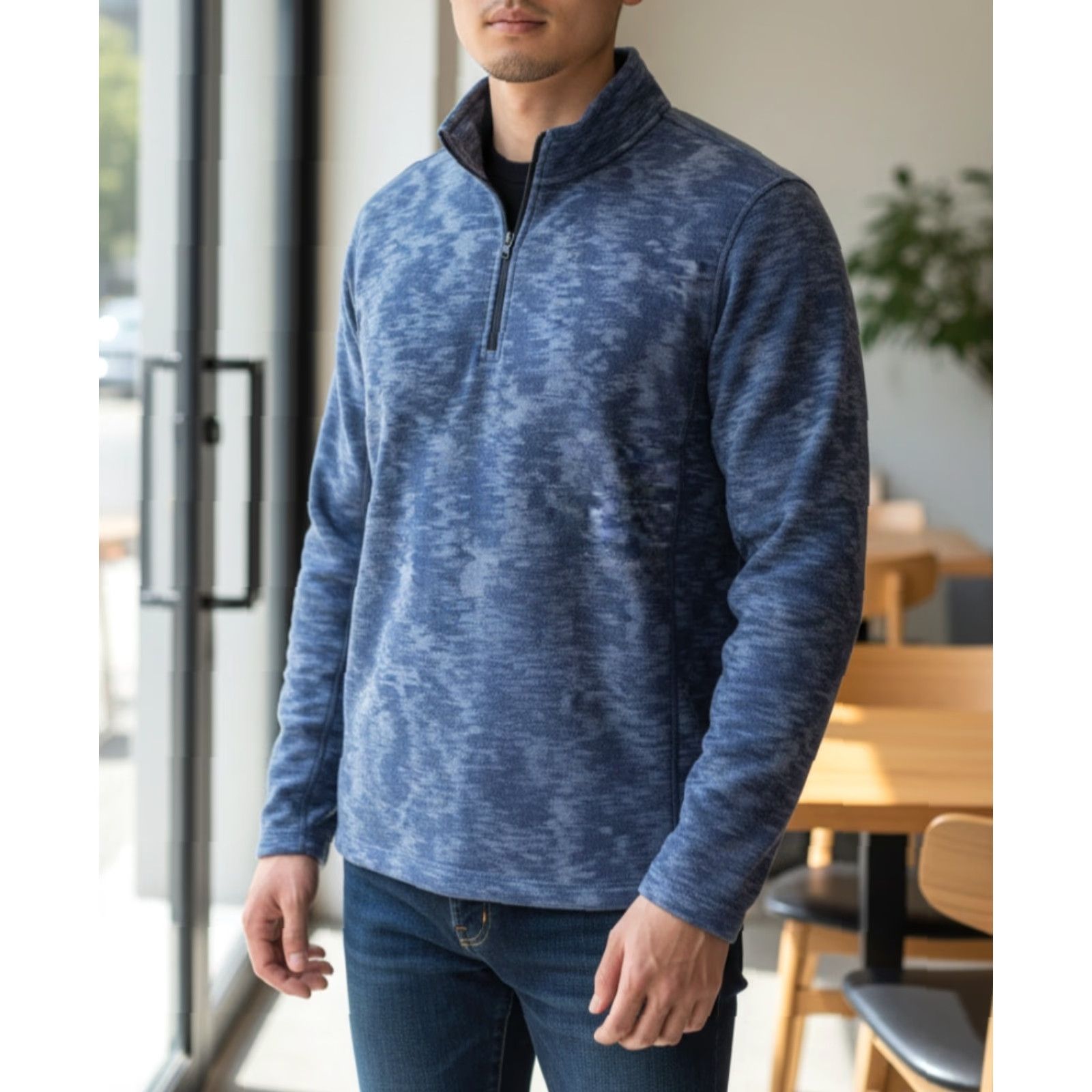 Lululemon Lululemon Surge Warm Half Zip Pullover Blue Camo Rulu Running Gym Mens XL Size US XL / EU 56 / 4 - 7 Thumbnail