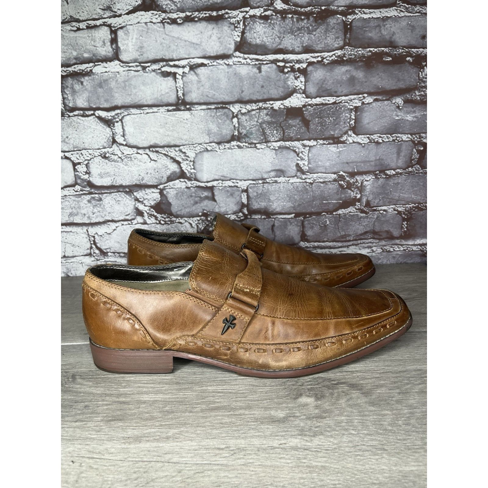 Mark Nason Lounge Mark Nason Brown Leather Square Toe Loafers Dress Sho Size US 11 / EU 44 - 13 Thumbnail