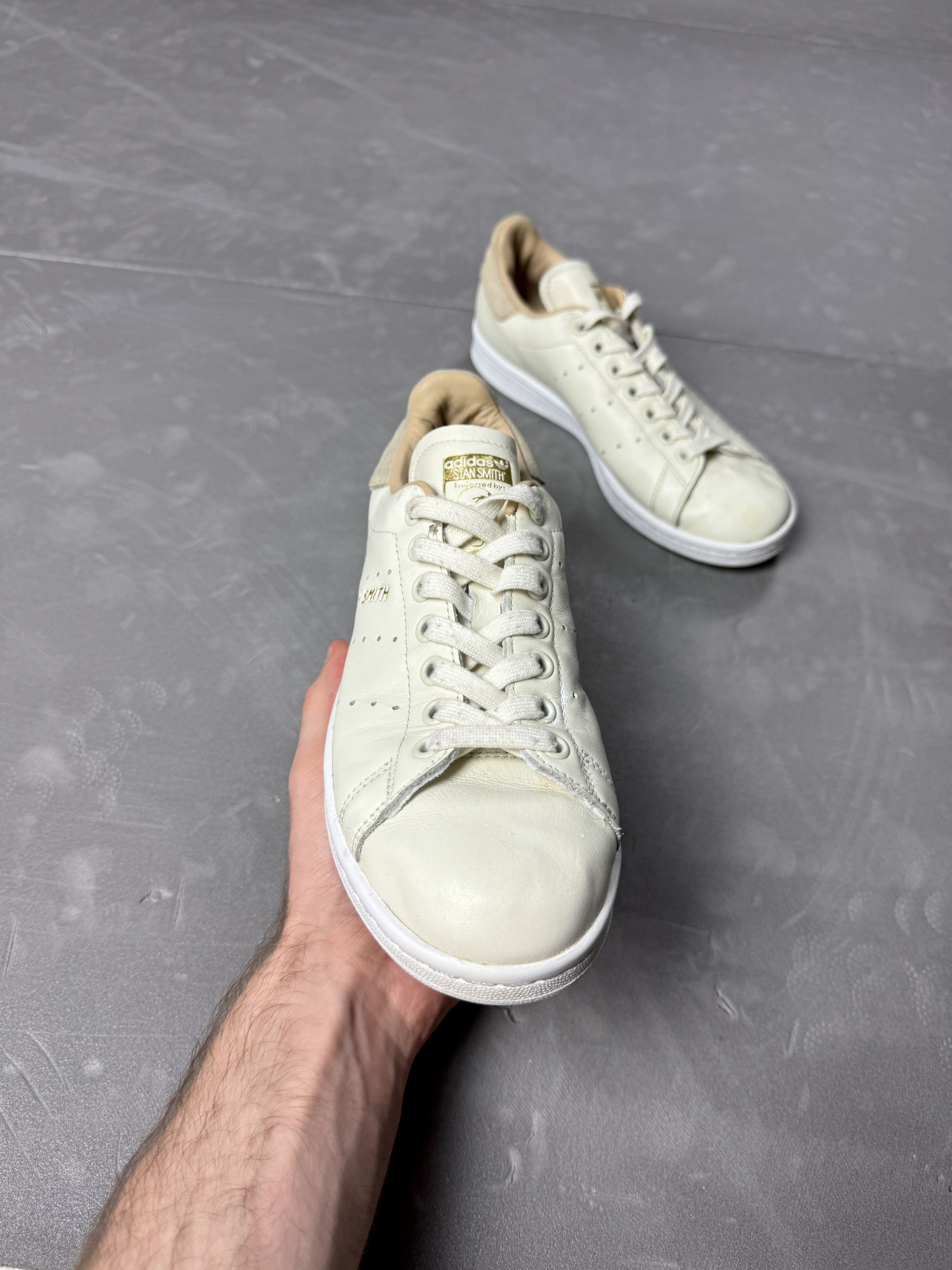 Adidas × Vintage Adidas Stan Smith beige leather sneakers shoes retro y2k Size US 5.5 / EU 38 - 11 Thumbnail