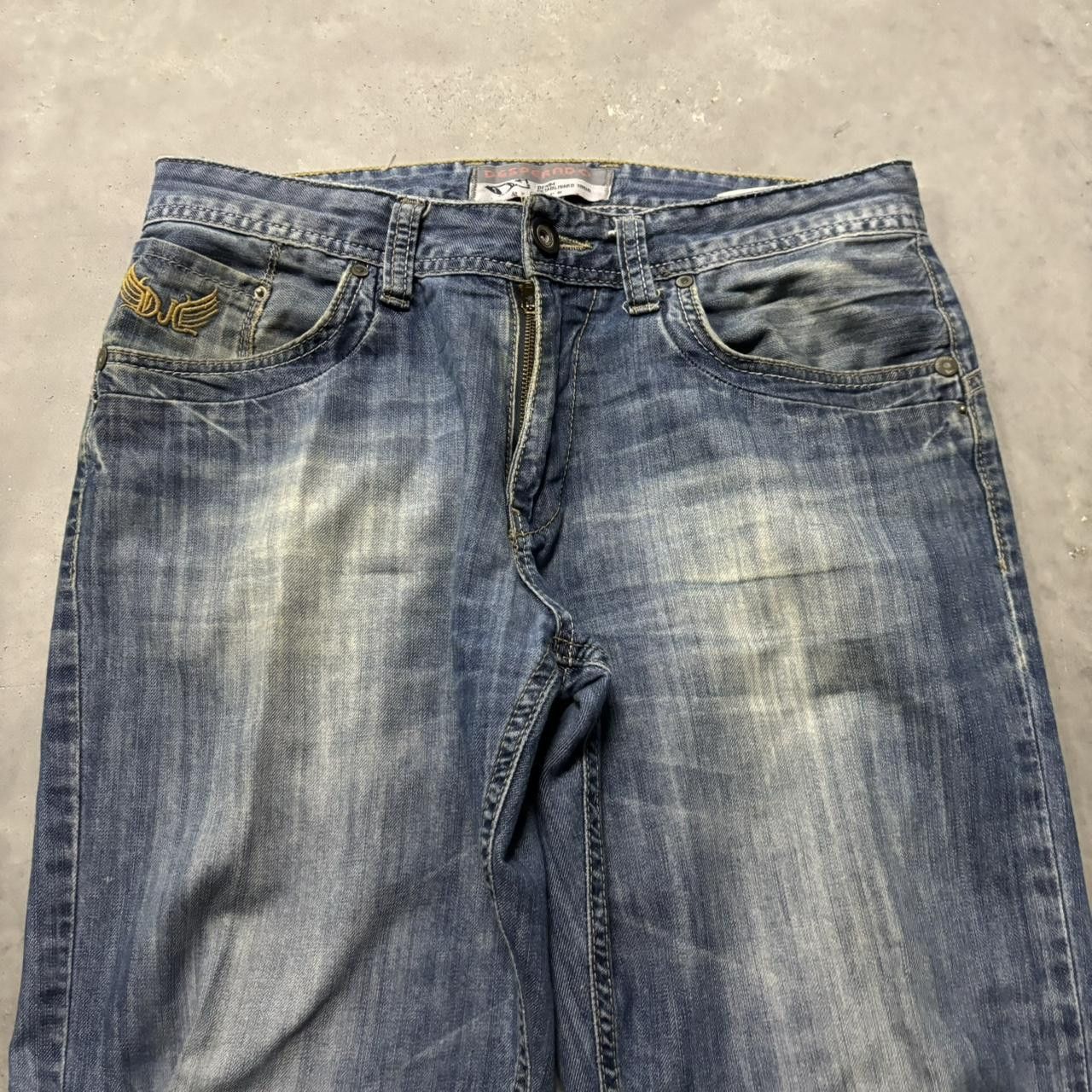 Japanese Brand × Vintage Crazy Vintage Y2K/2000s Grunge Faded Medium Wash Denim Jeans! Size US 31 - 5 Thumbnail