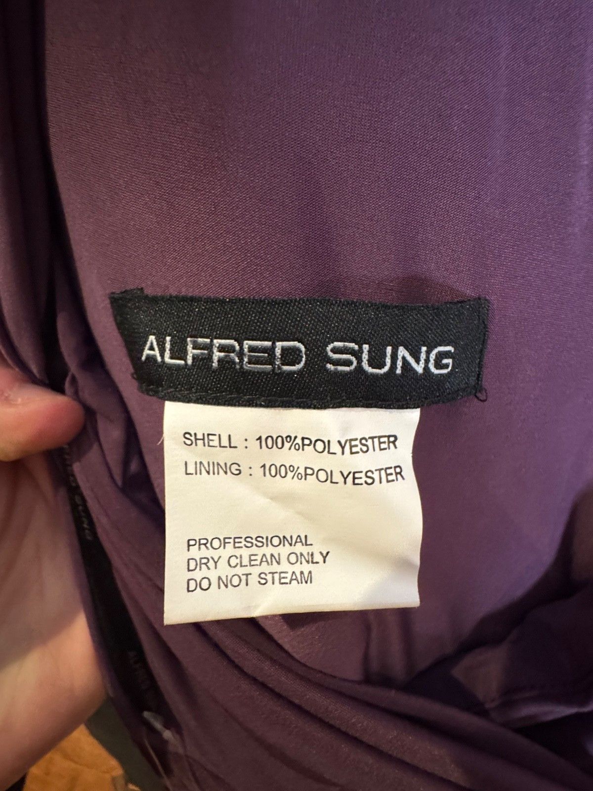 Other Alfred Sung 3/4 Sleeve Full Skirt Dress Size 2 Aubergine Size XS / US 0-2 / IT 36-38 - 4 Thumbnail