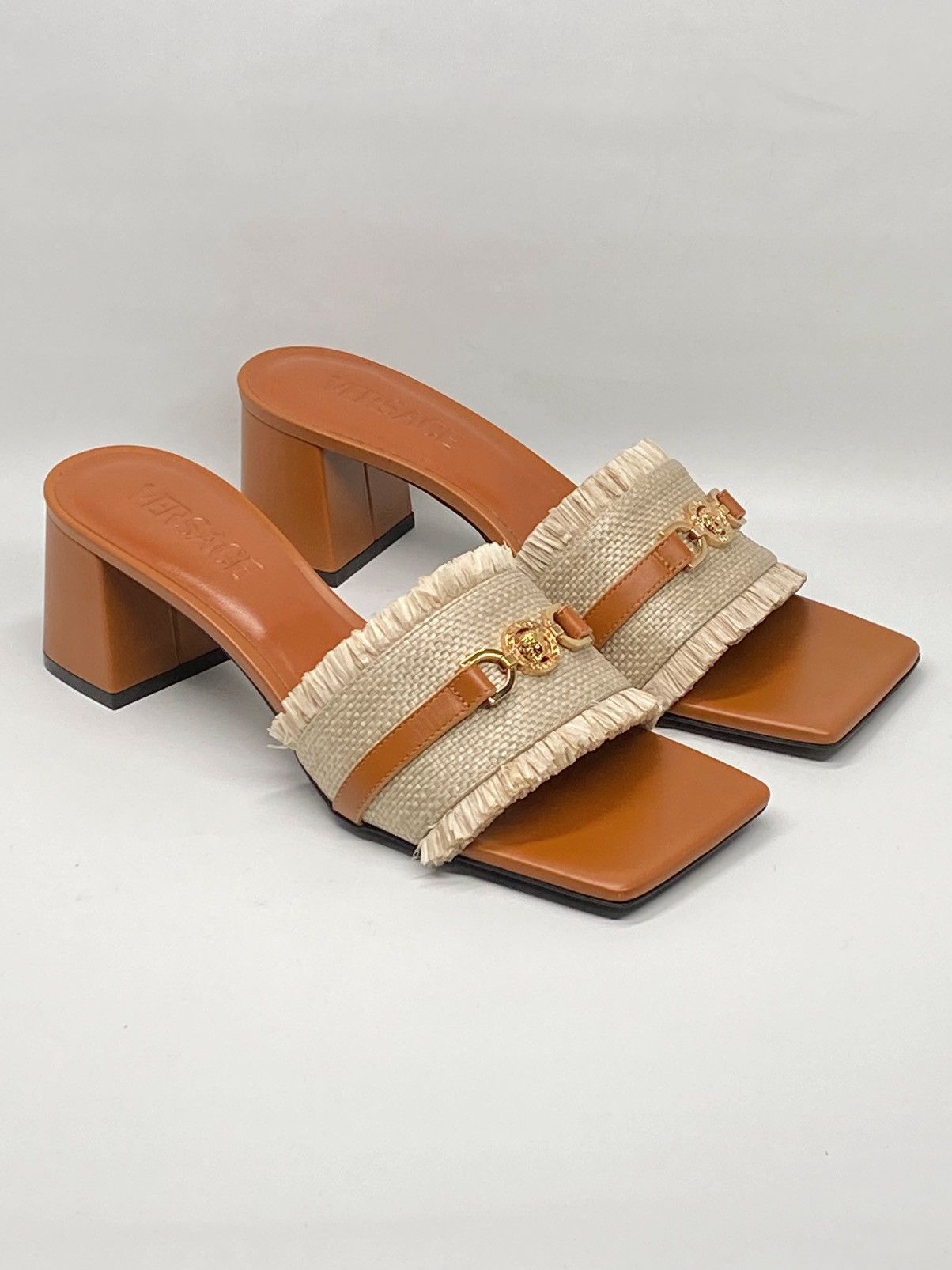 Versace Versace Medusa '95 55MM Raffia Mules Size US 7 / IT 37 - 4 Thumbnail