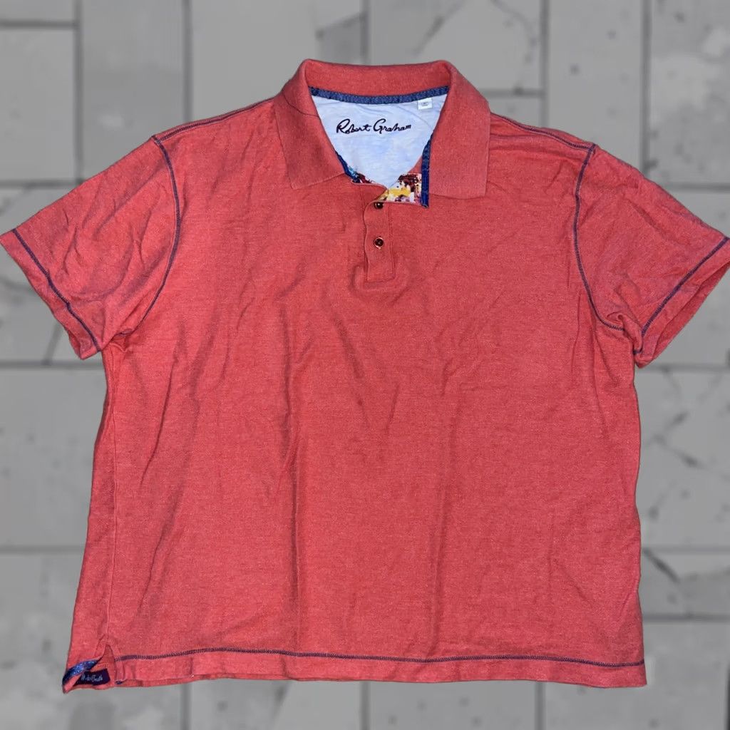 Robert Graham Robert Graham Polo Shirt Mens L Red Short Sleeve Polo Shirt L Mens Red Size US L / EU 52-54 / 3 - 1 Thumbnail