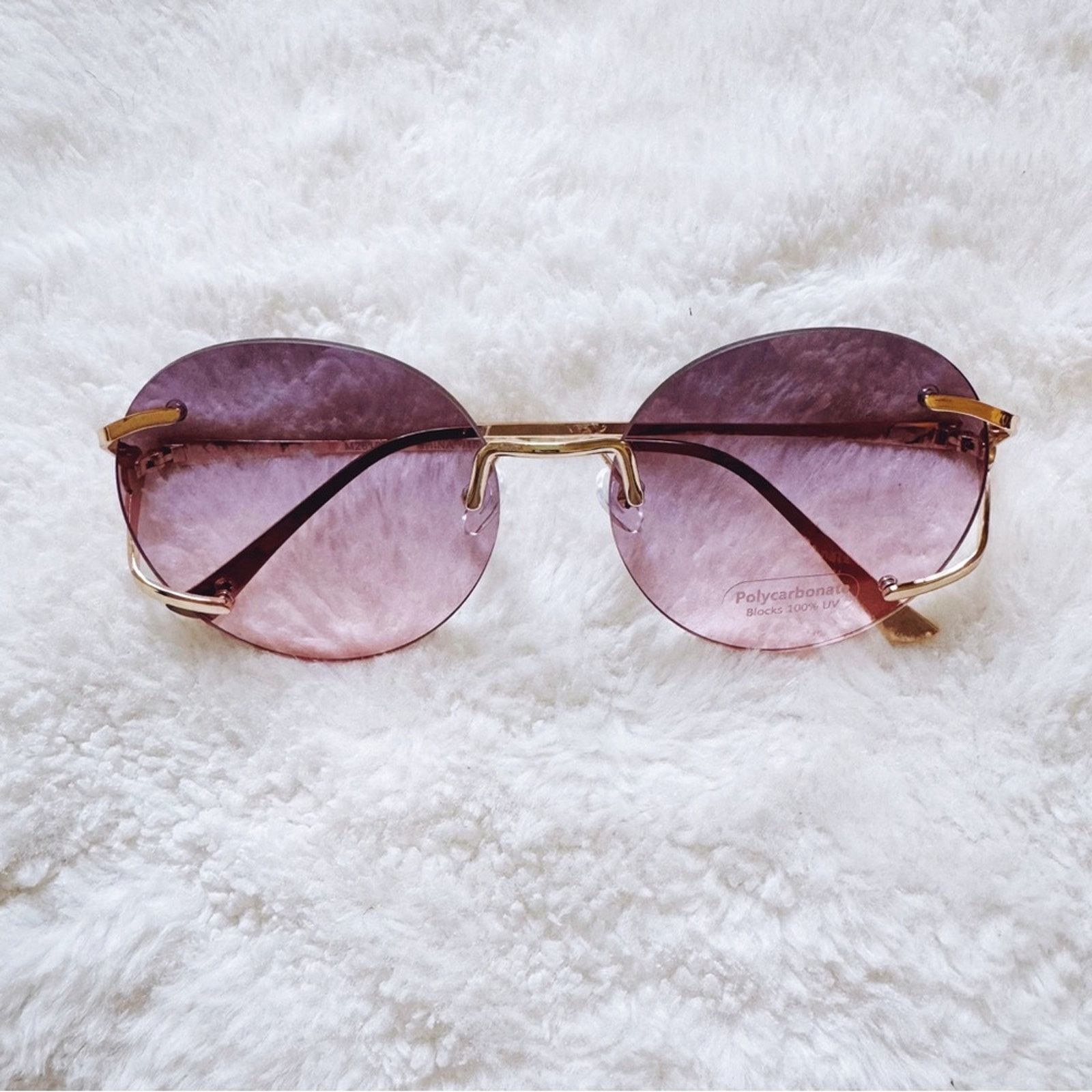Other Ruth Clear Purple Round Metal Sunglasses Size ONE SIZE - 1 Thumbnail