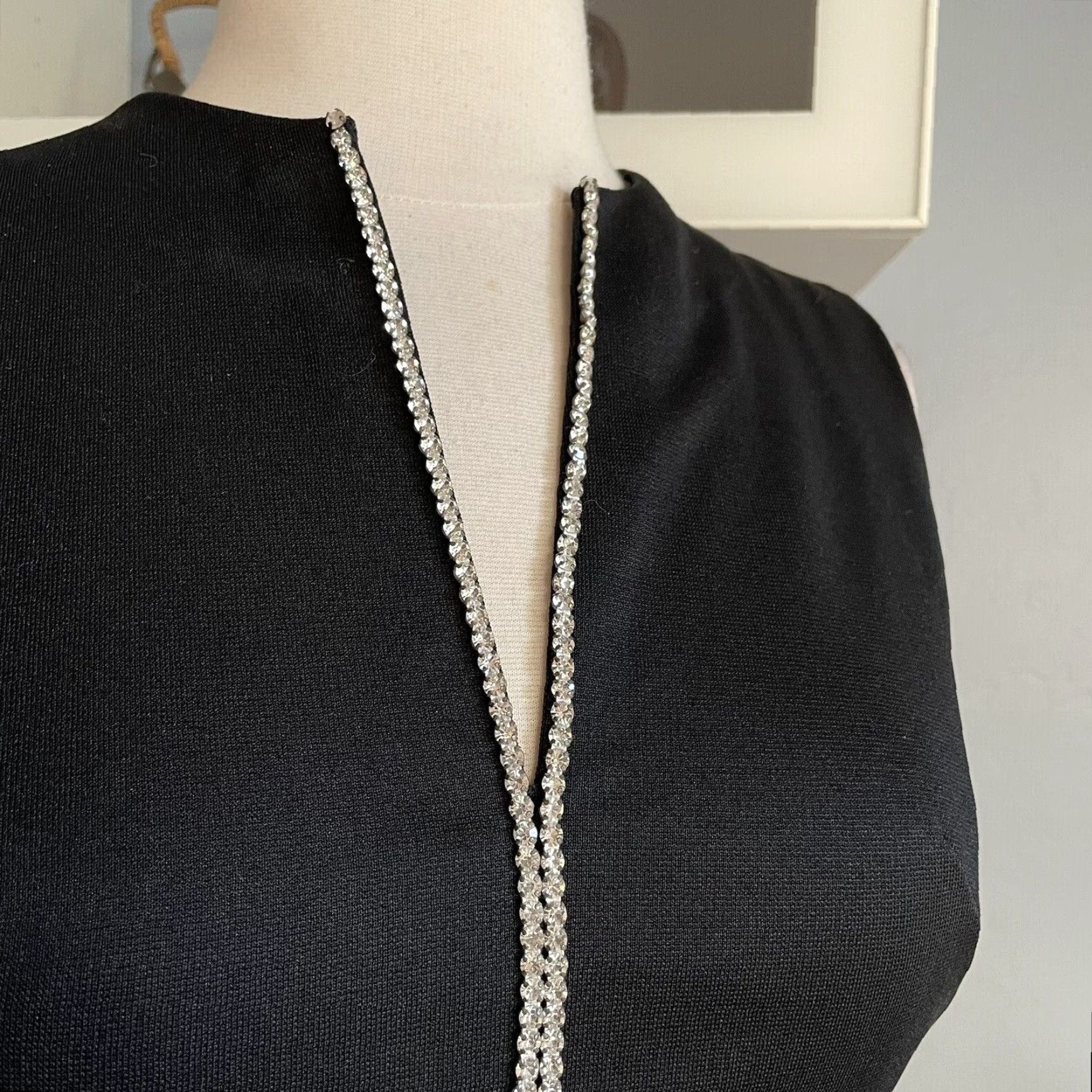 I. Magnin VINTAGE I. Magnin Black Maxi Dress Gown Rhinestones Cocktail Party 1960s Size 2 Womens Size XS / US 0-2 / IT 36-38 - 3 Thumbnail