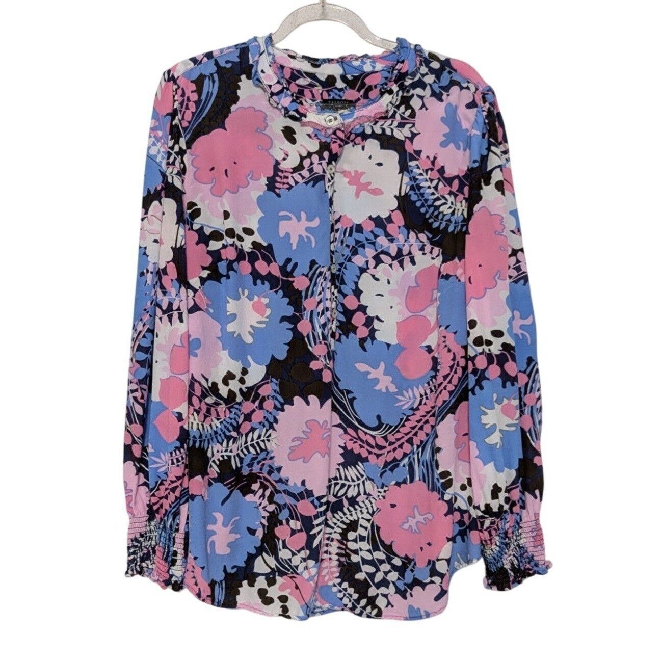 Talbots Talbots Floral Blouse Womens Petite Size XL Blue Pink Size XL / US 12-14 / IT 48-50 - 1 Thumbnail
