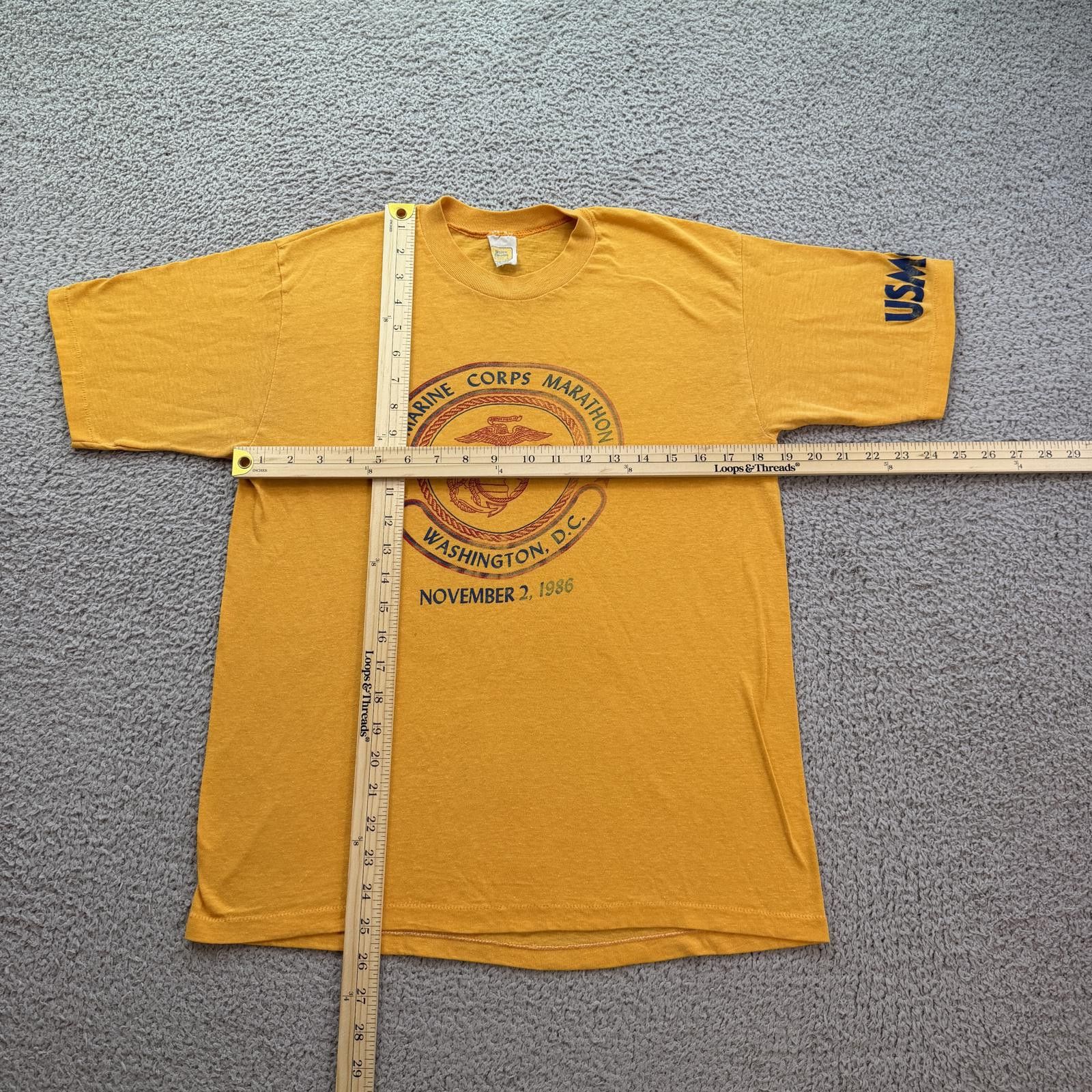 Velva Sheen Vintage 1986 Marine Corps Marathon T Shirt Velva Sheen USMC Size US L / EU 52-54 / 3 - 3 Thumbnail