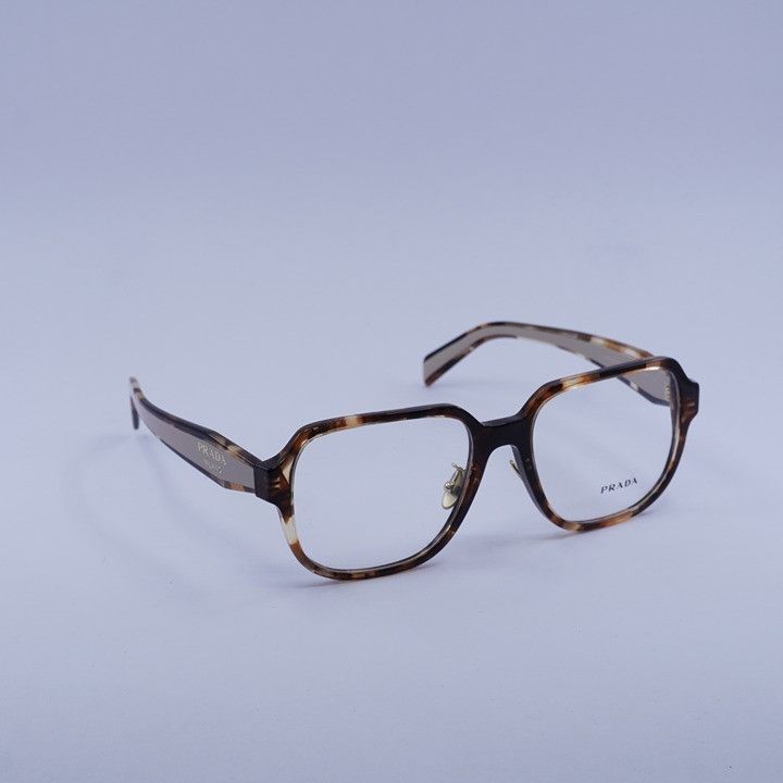 Prada Prada PRB07VD 07R1O1 Eyeglasses Havana Caramel 56mm Square Size ONE SIZE - 5 Thumbnail