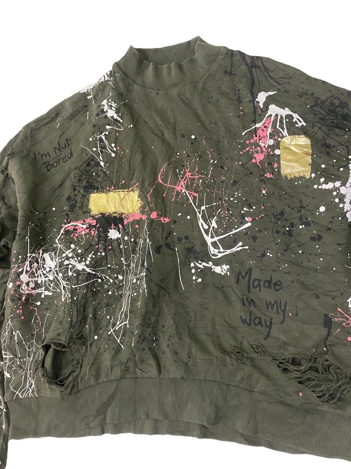 Zara Zara Woman Painted Distressed Style Sweatshirt Size S / US 4 / IT 40 - 5 Thumbnail