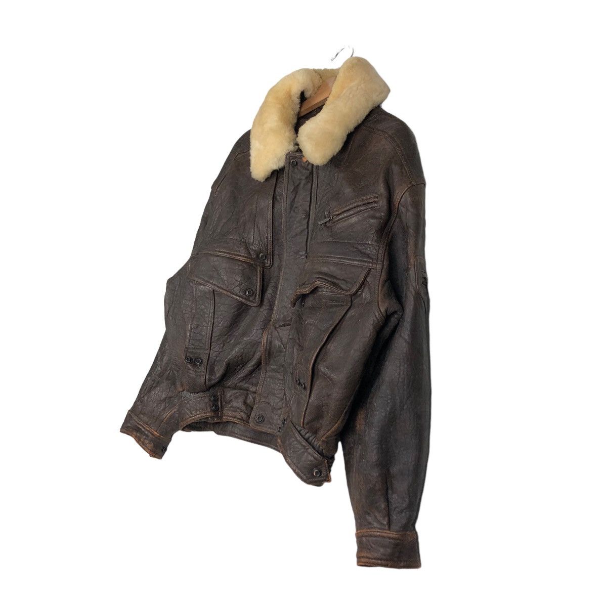 Japanese Brand 🔥Vtg Leather Jacket Wind Armor Mink Fur Collar Issey Miyake Size US L / EU 52-54 / 3 - 2 Thumbnail