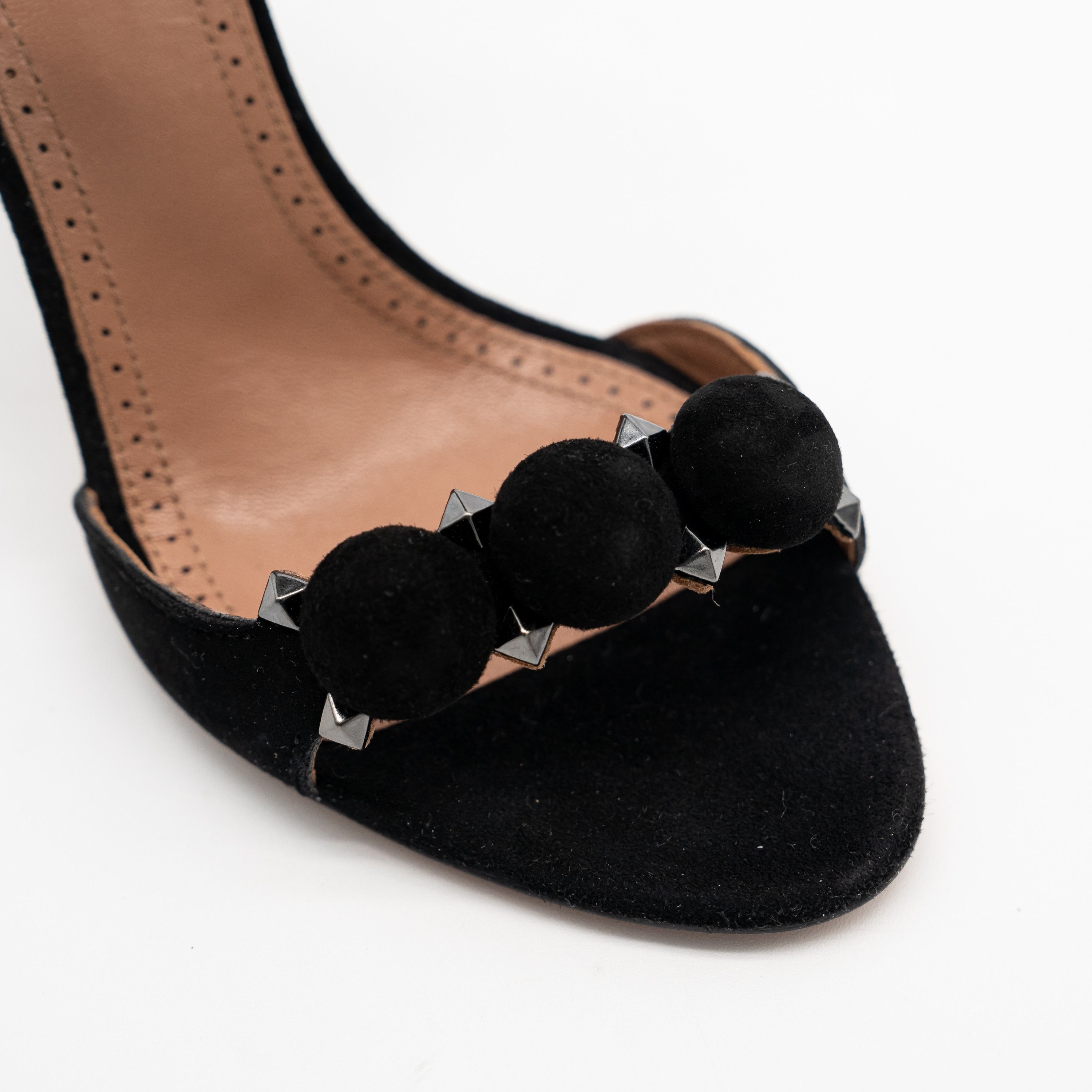 Alaia 38eu 8 US Alaia La Bombe 90 Black Sandals Strap Suede Heels Size US 7 / IT 37 - 7 Thumbnail