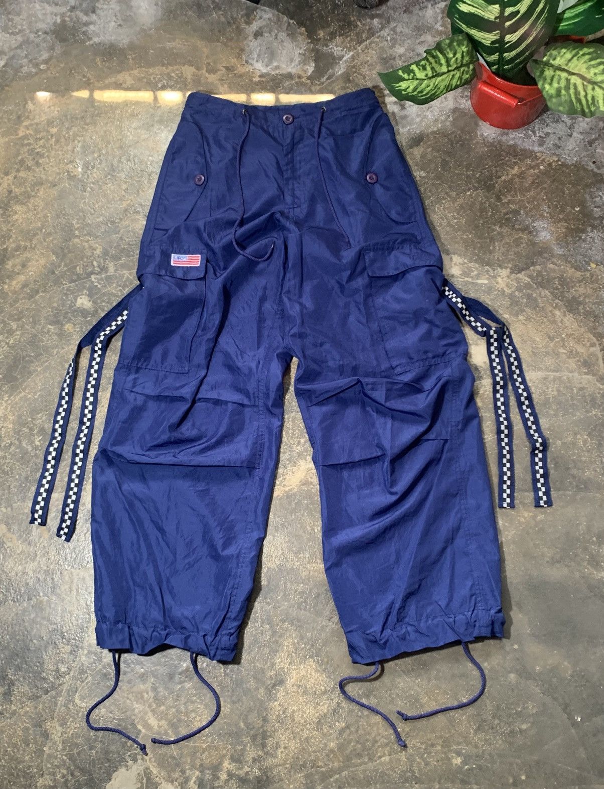Japanese Brand Vintage UFO rare parachute bondage cargo pants 90’s Size US 27 - 1 Thumbnail