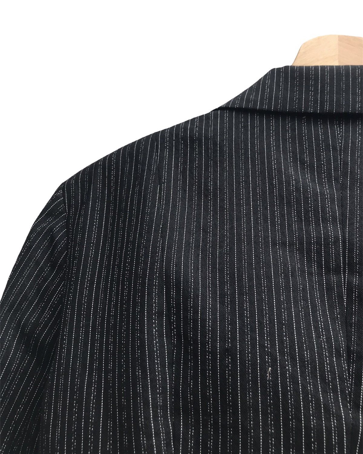 Yohji Yamamoto Workshop by Yohji Yamamoto Striped Wool Cropped Jacket Size XS / US 0-2 / IT 36-38 - 11 Thumbnail