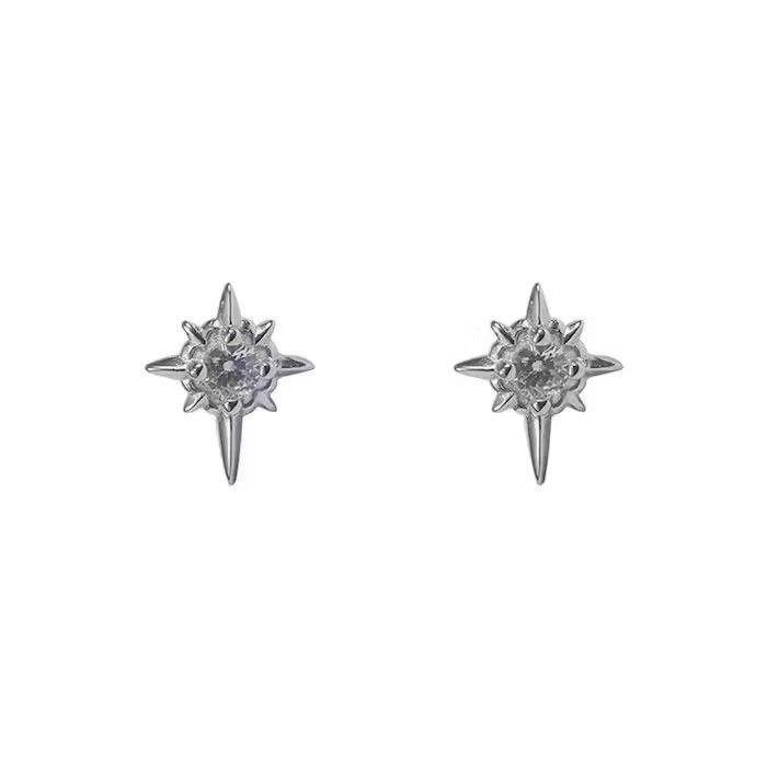 Jewelry silver retro punk earrings Size ONE SIZE - 4 Thumbnail