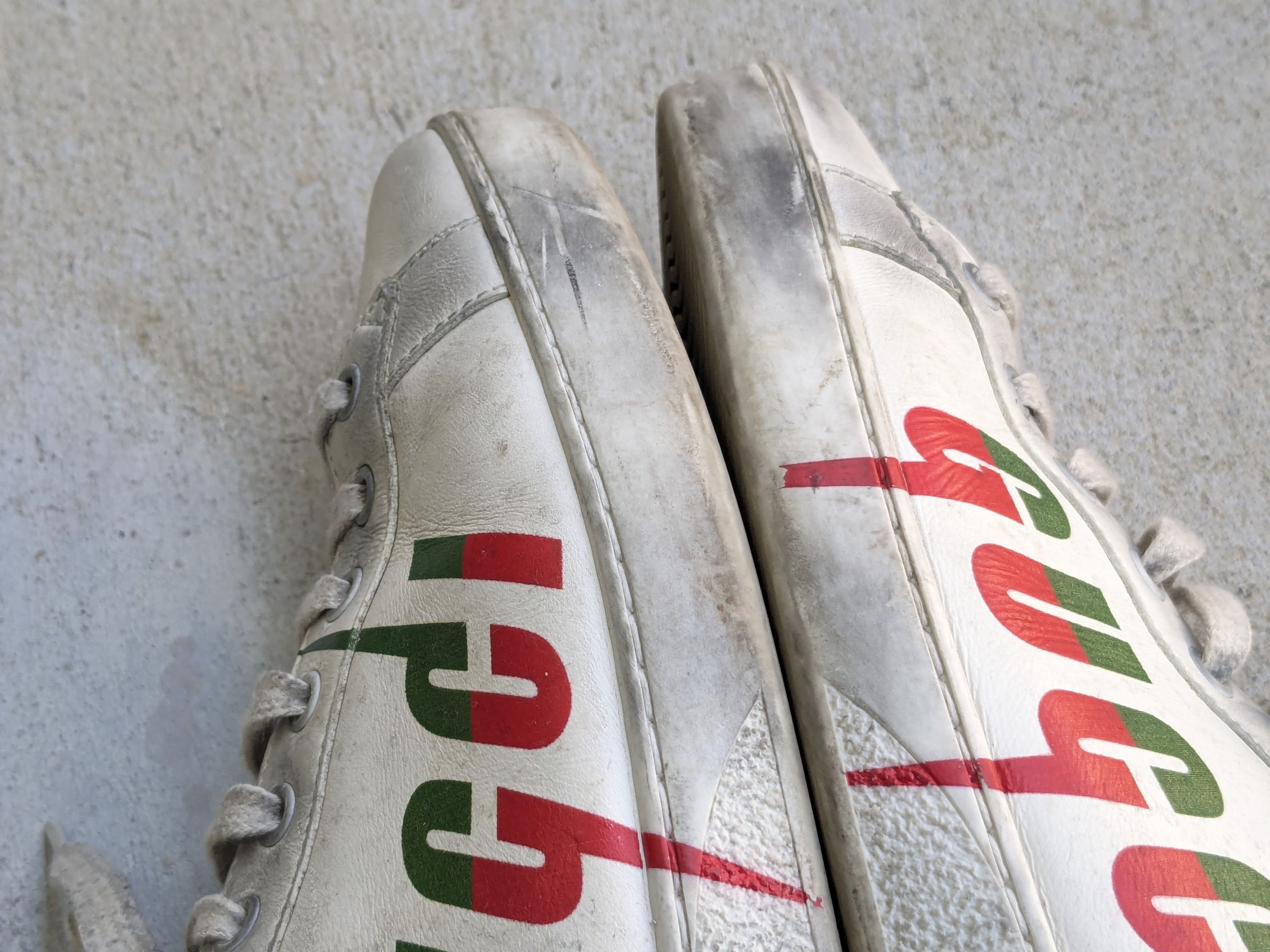 Gucci Gucci Ace Sneakers White 11 Distressed Low Tops Leather Size US 11 / EU 44 - 13 Thumbnail
